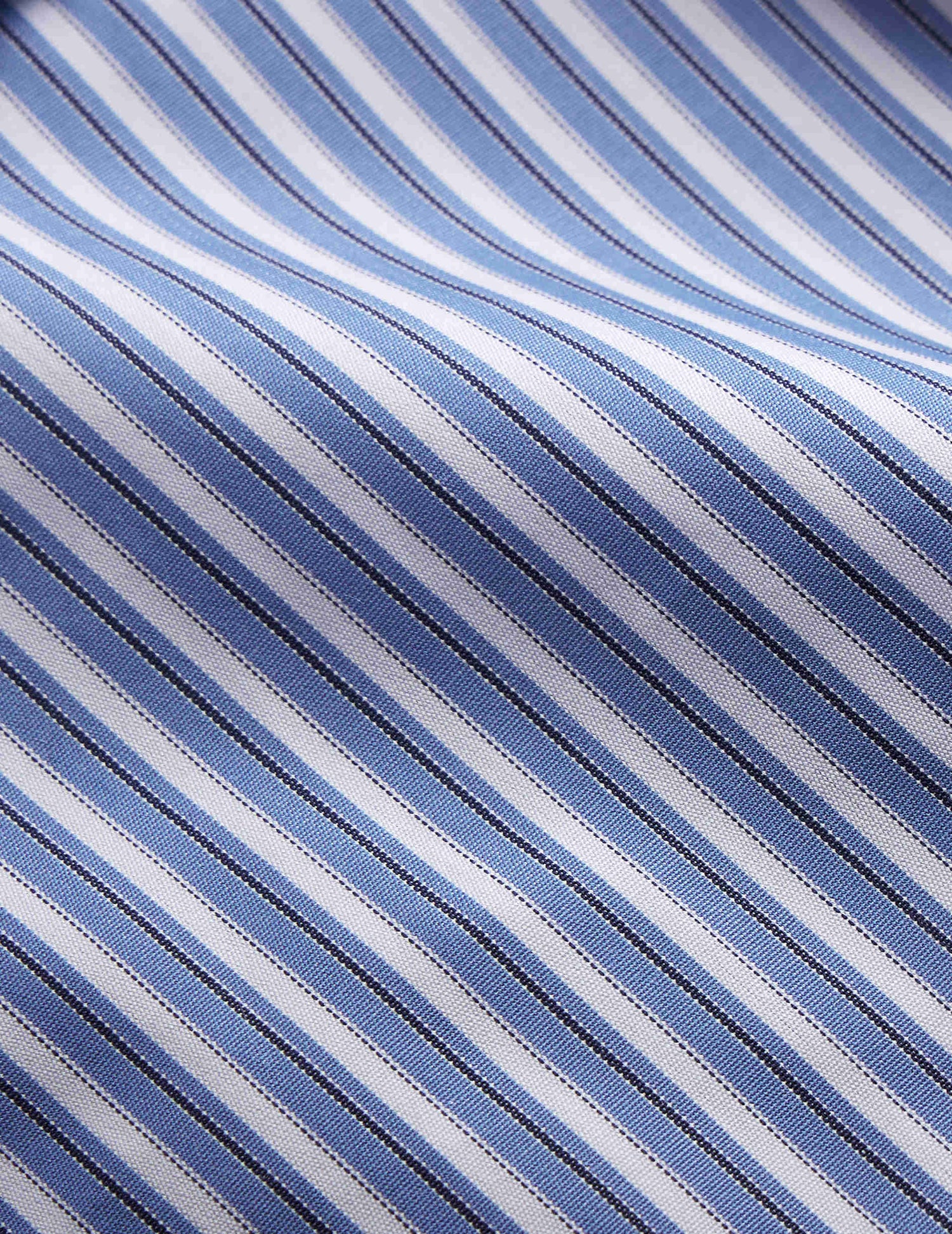 Blue striped fitted shirt - Poplin - Figaret Collar#2