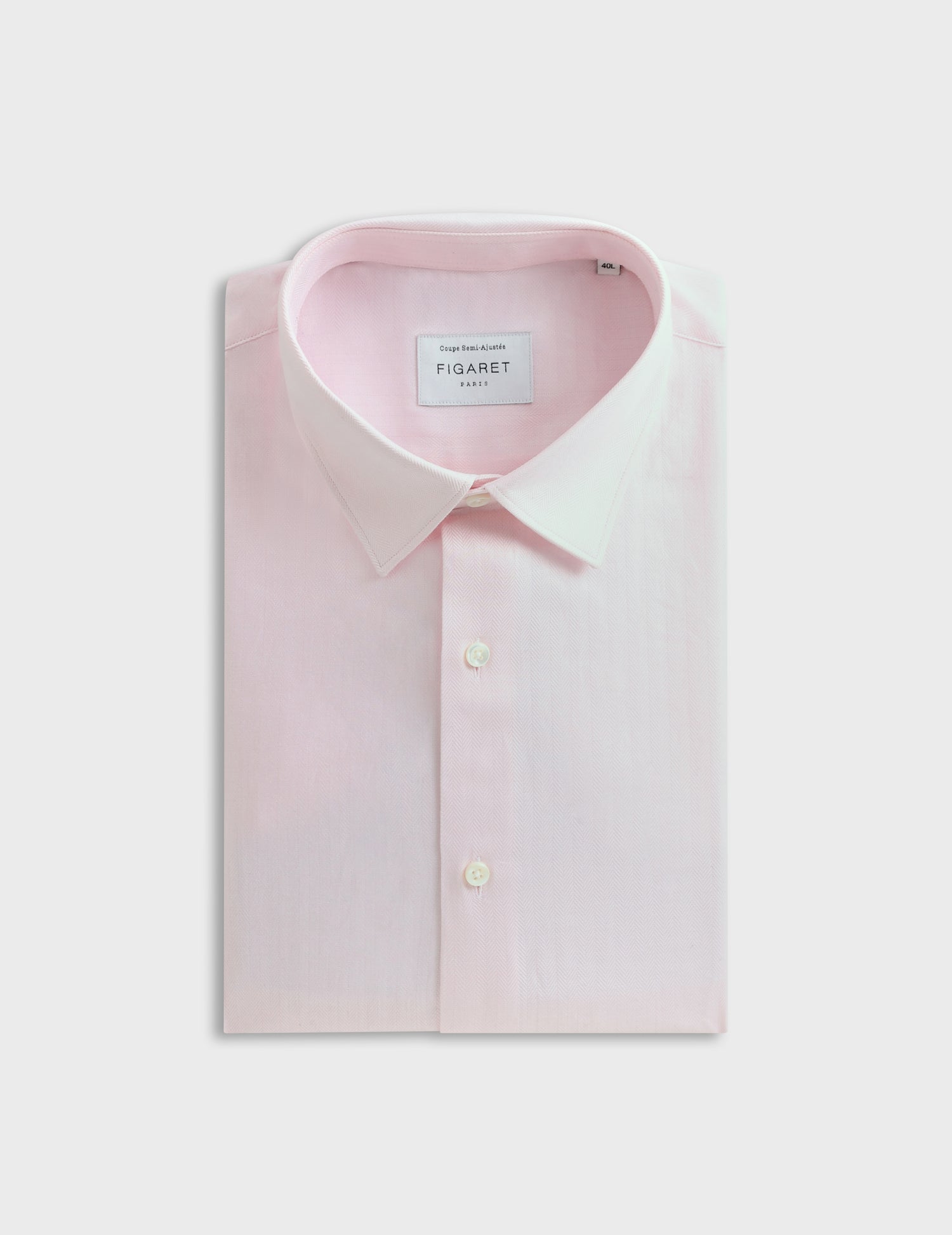 semi-fitted pink chevron shirt - Chevron - Figaret Collar