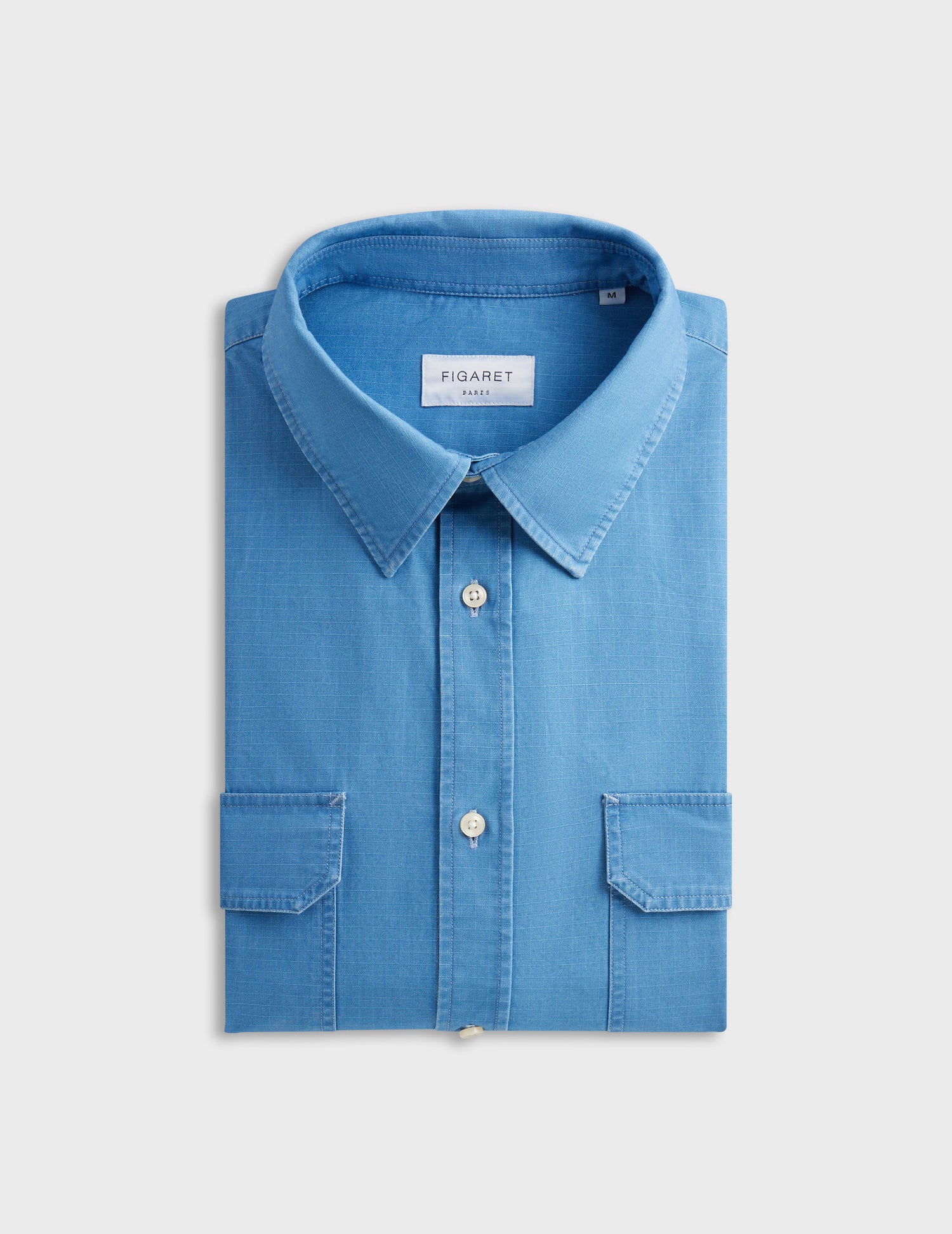 Florian shirt in light blue ripstop - Ripstop - French Collar#6