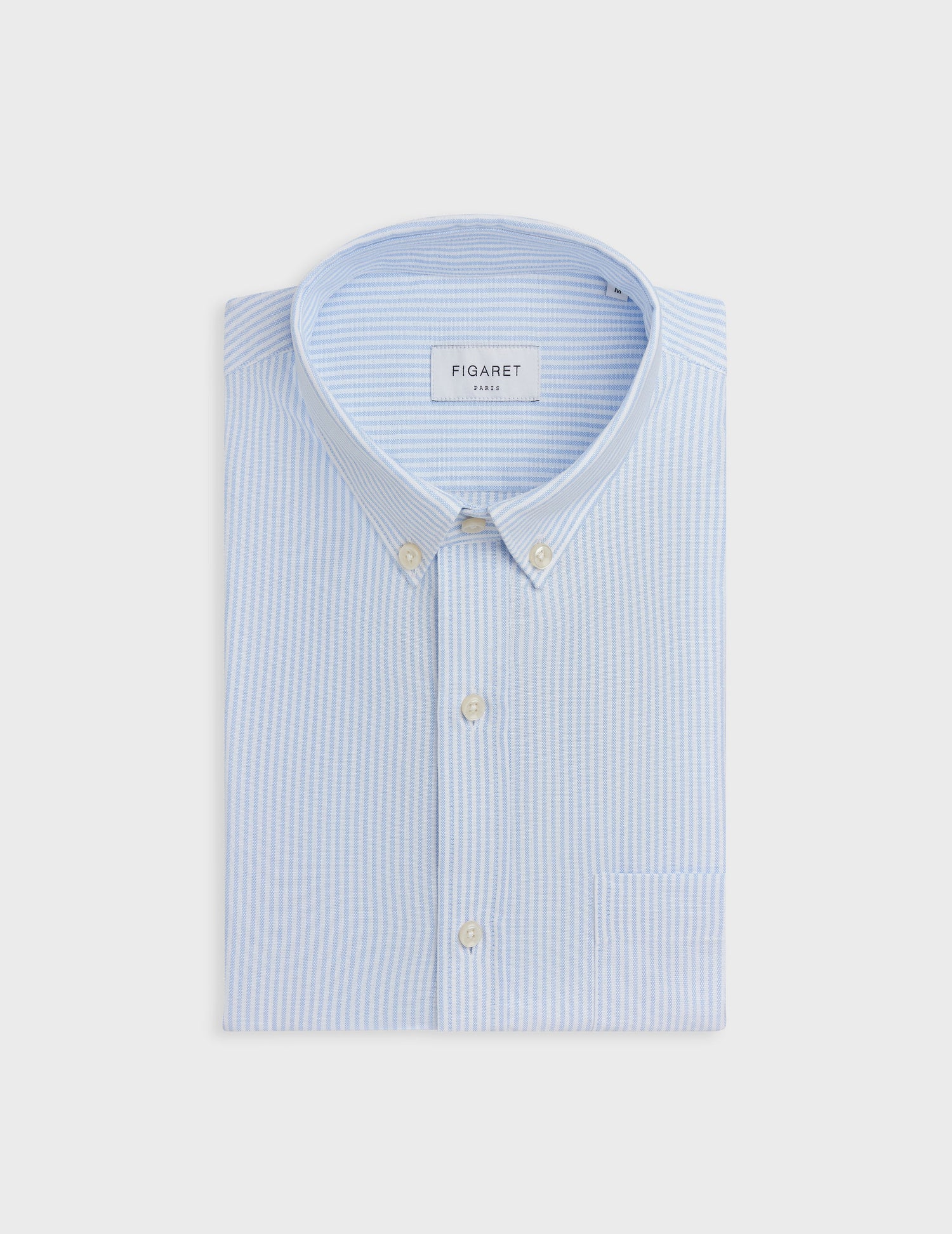 Striped light blue Gabriel shirt - Oxford - American Collar#4