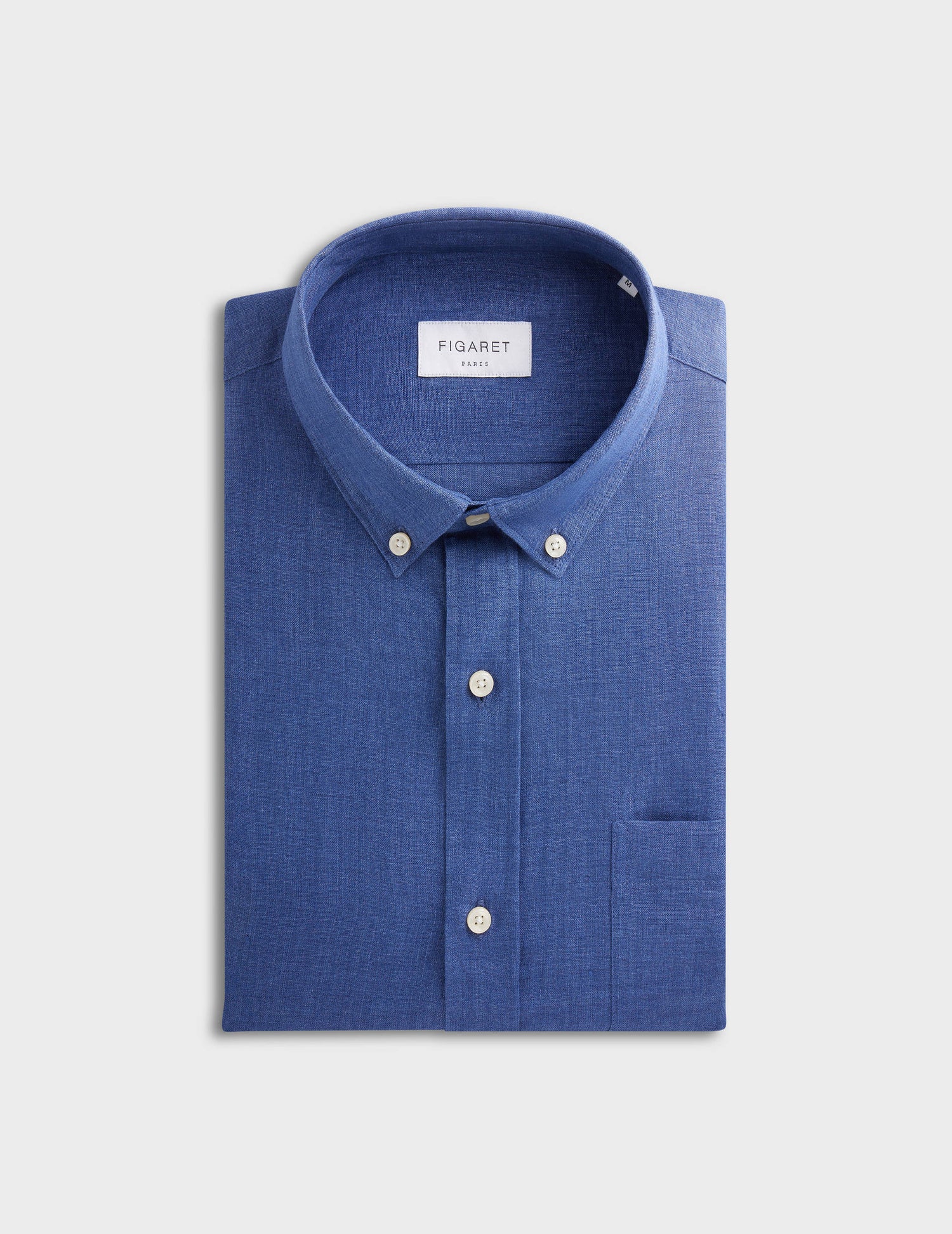 Chemise Gabriel en lin bleue - Lin - Col Américain#4