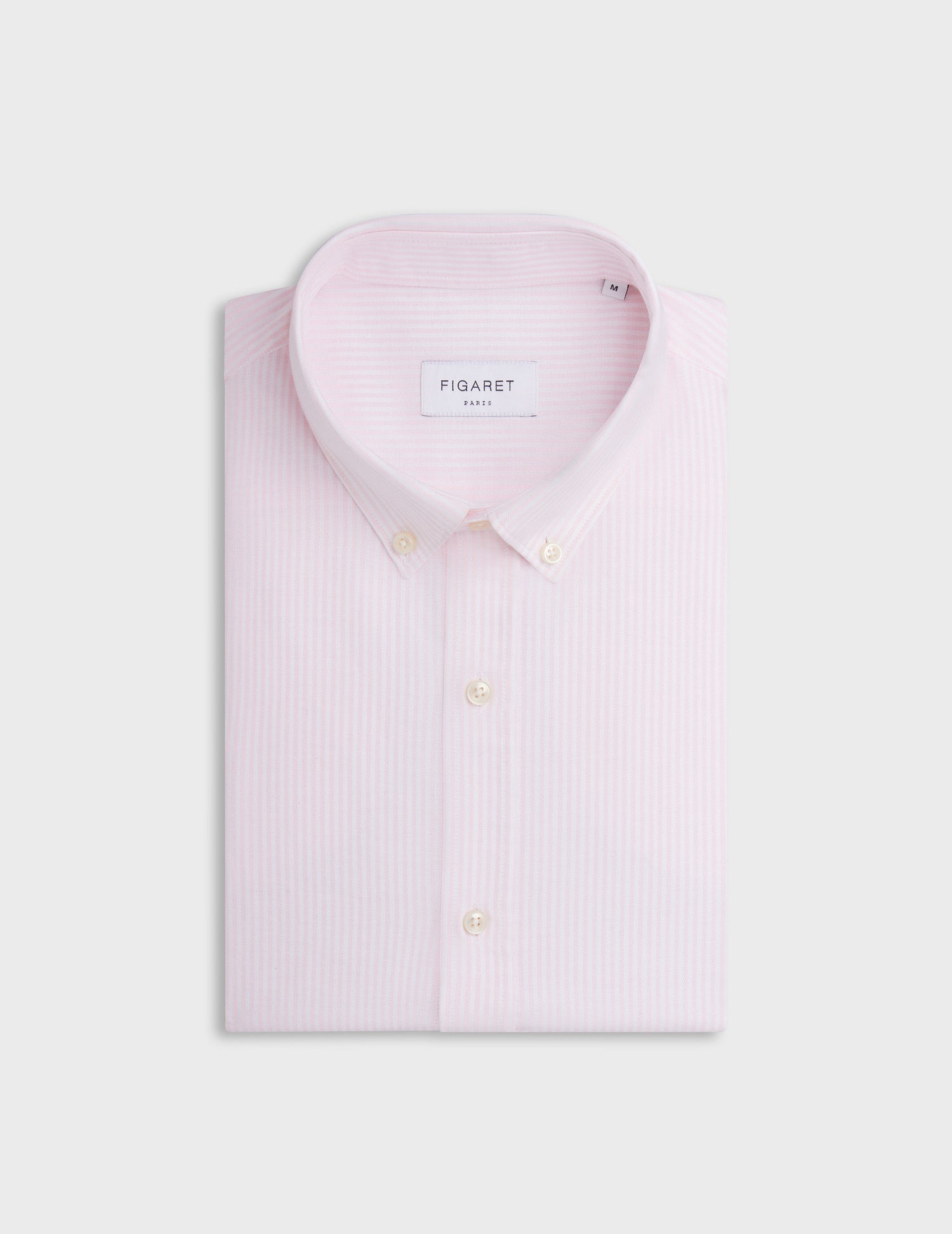 Striped light pink Gaspard shirt - Oxford - American Collar#4