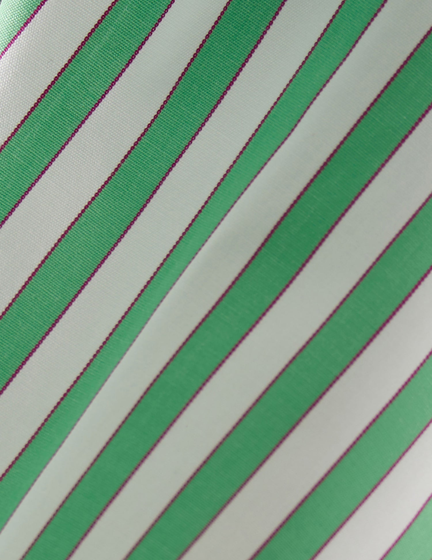 Chemise semi-ajustée rayée verte - Popeline - Col Italien#2
