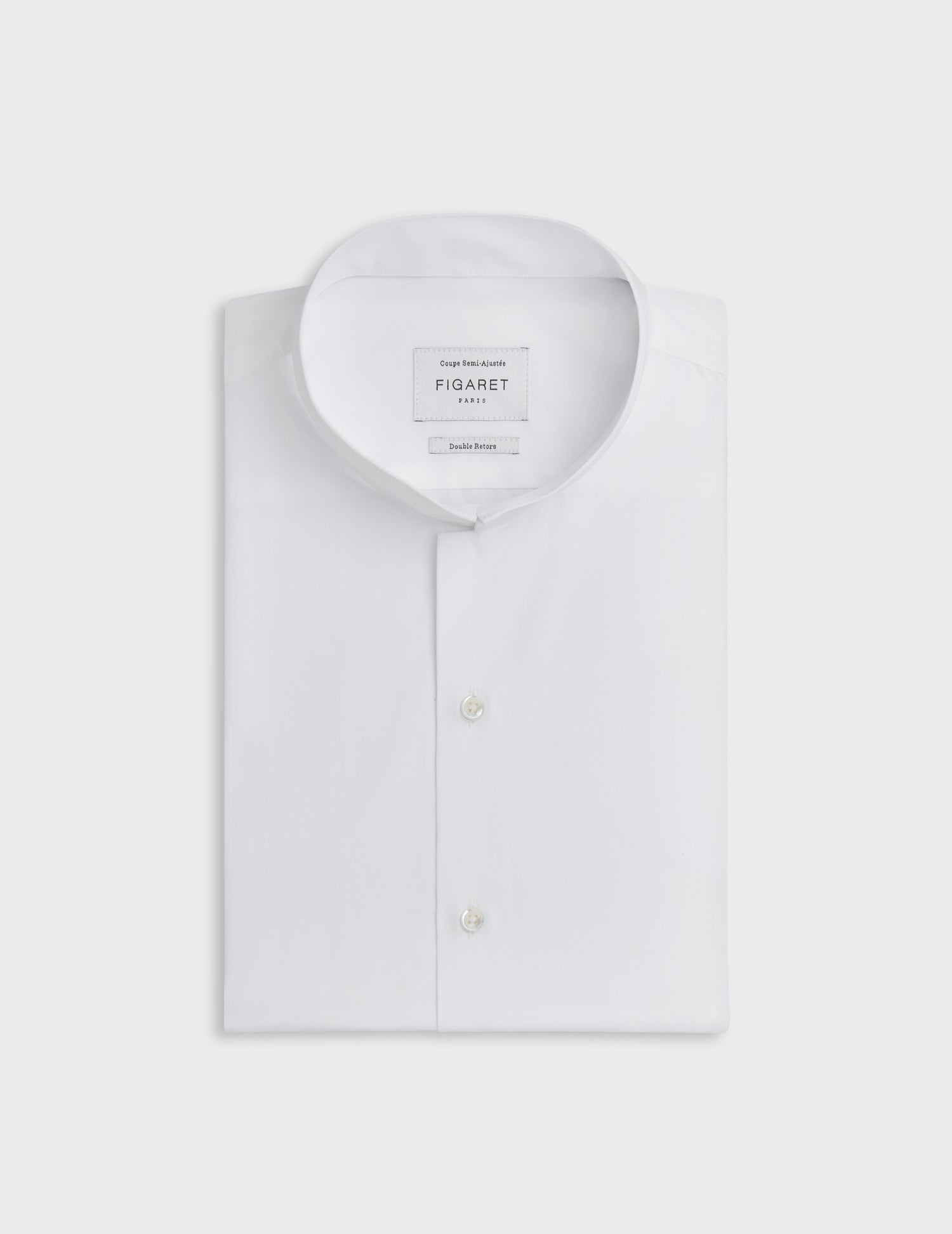 semi-fitted White shirt - Poplin - Reverse Collar