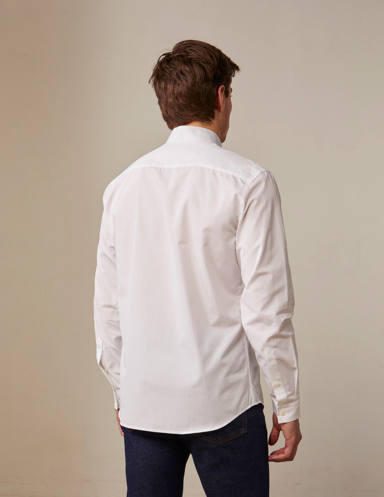 semi-fitted White shirt - Poplin - Reverse Collar#4