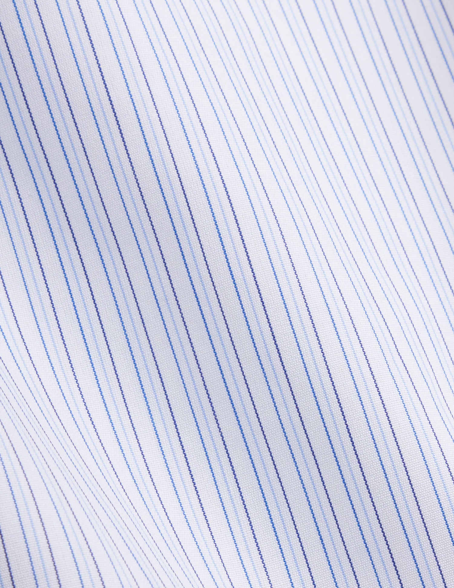 Chemise semi-ajustée rayée bleue - Popeline - Col Italien#2