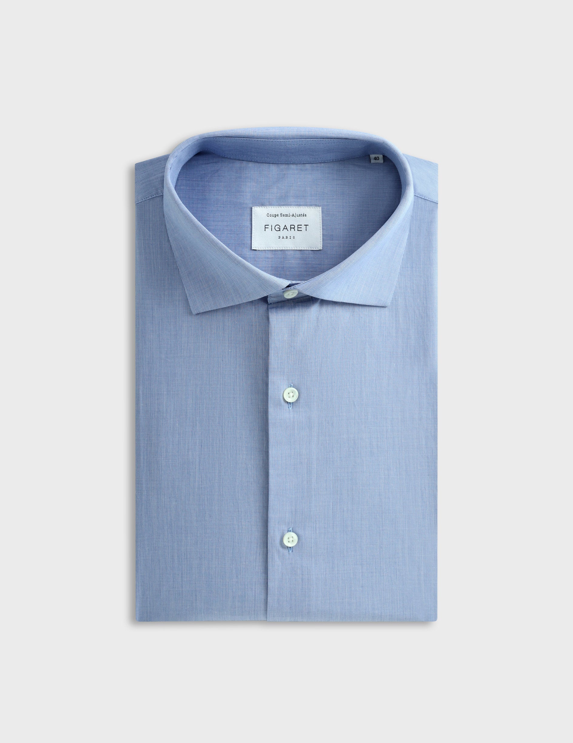 Italian collar shirt in faux-plain thread - Wire to wire - Italian Collar