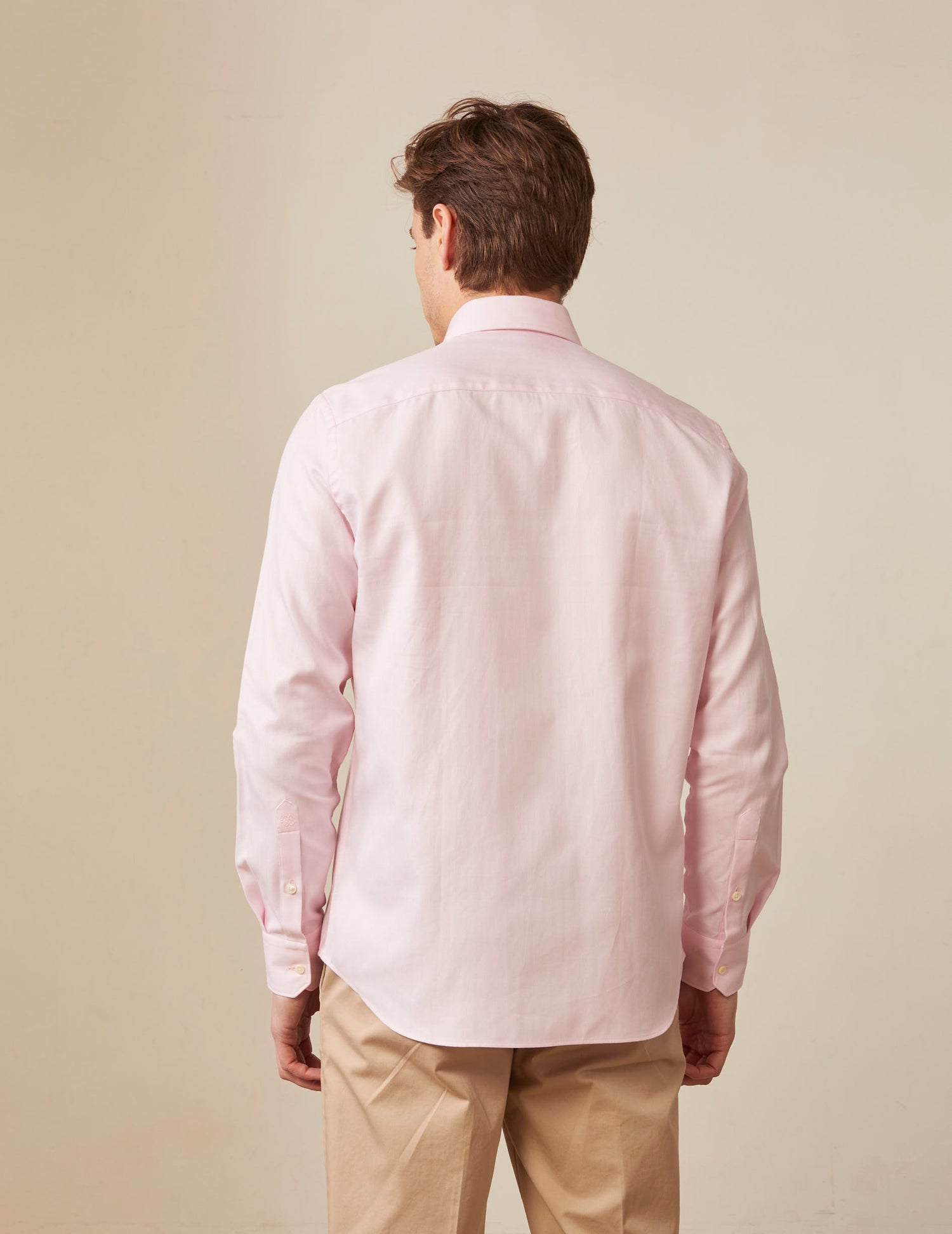 Chemise semi-ajustée rose clair - Chevron - Col Majestueux#4