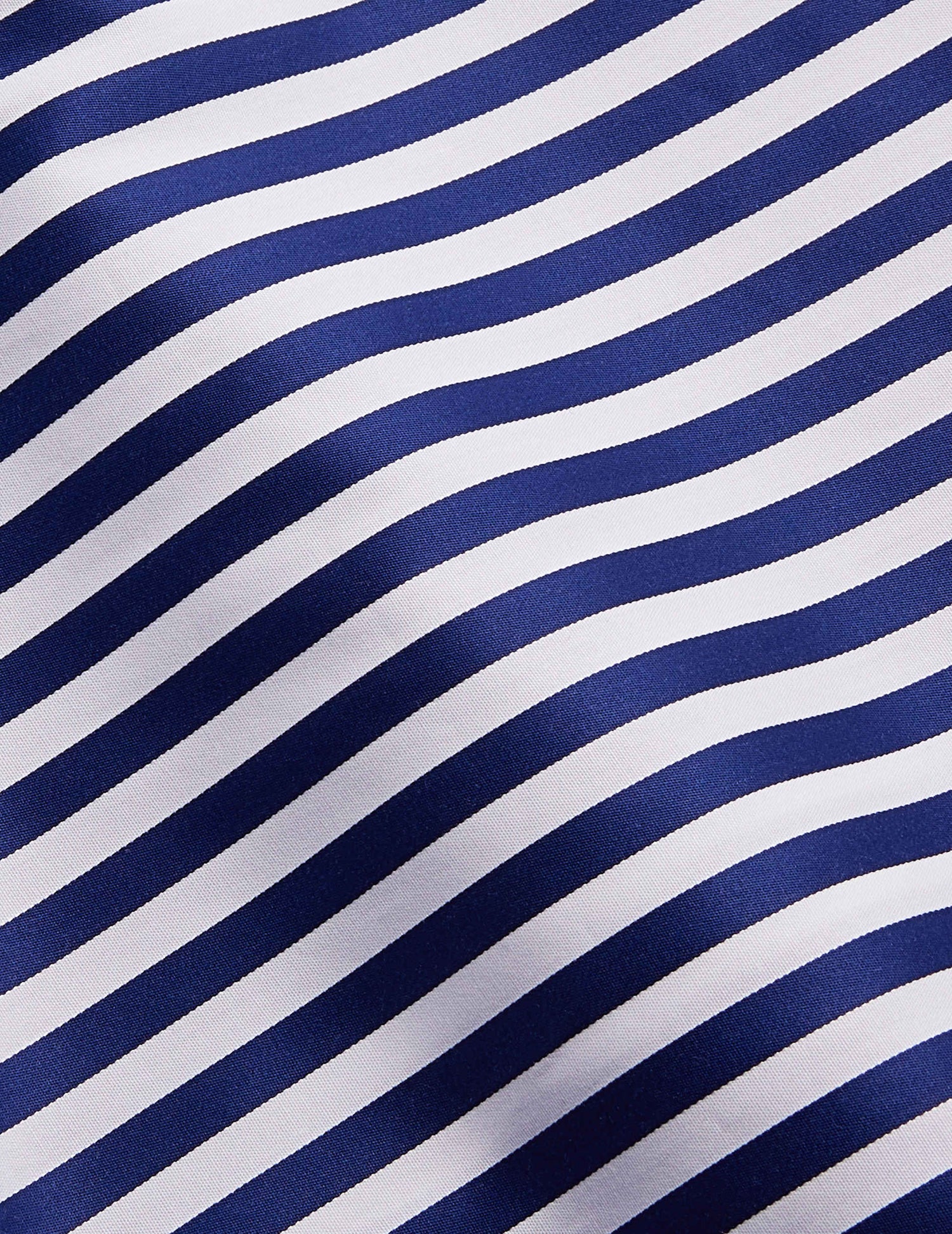 Striped navy semi-fitted shirt - Poplin - Majestic Collar#2