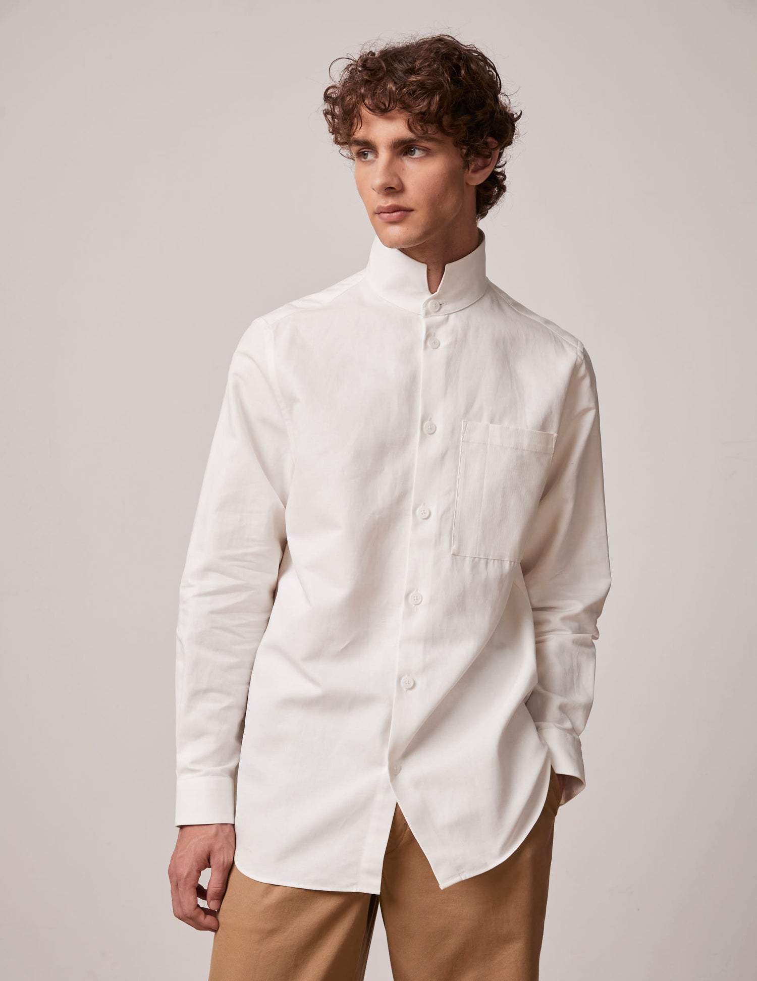 White Montmartre shirt - Lin - Right amount Collar#4