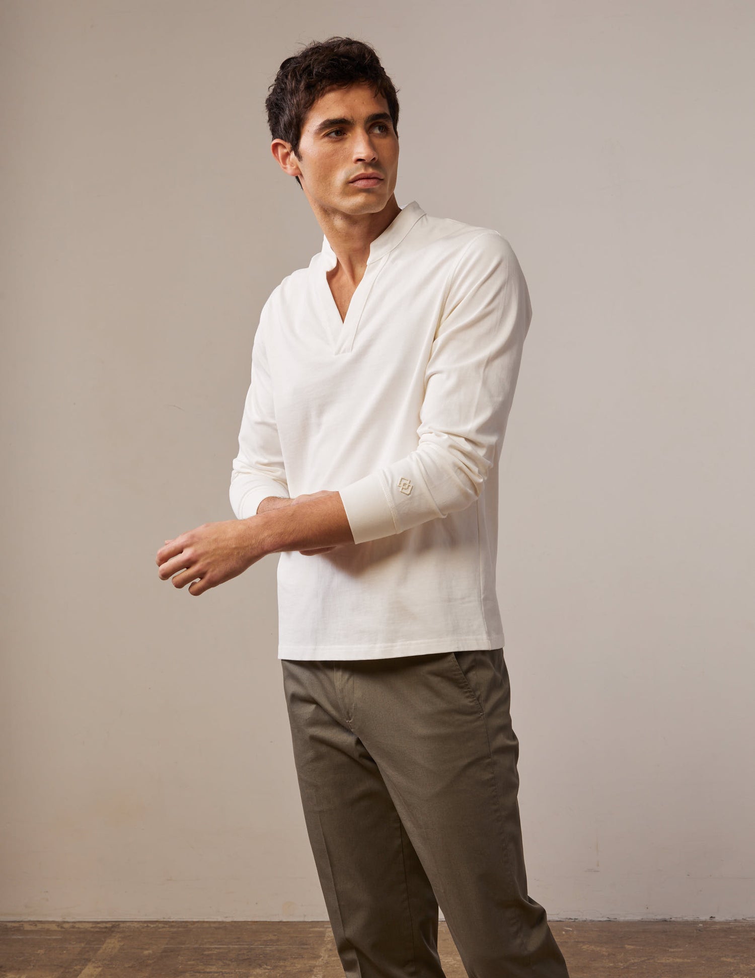 Charles T-shirt in ecru cotton