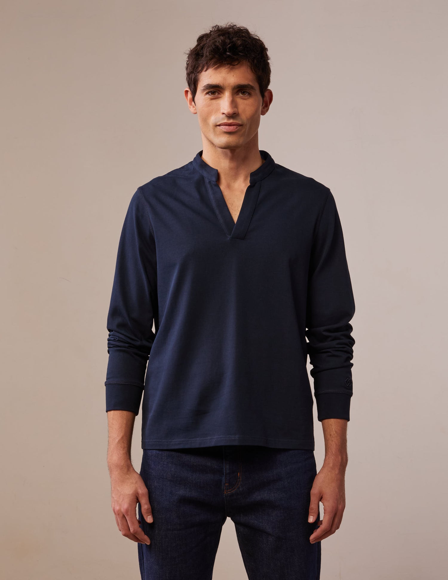 Navy cotton Charles T-shirt