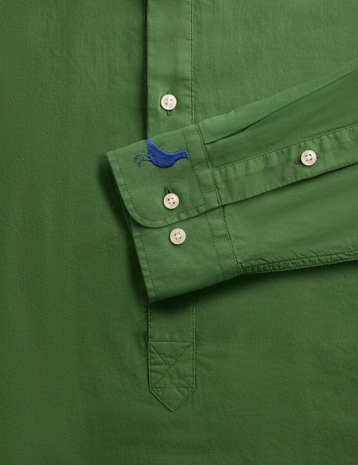 Green Cadaques shirt - Cotton voile - Shirt  Collar#11