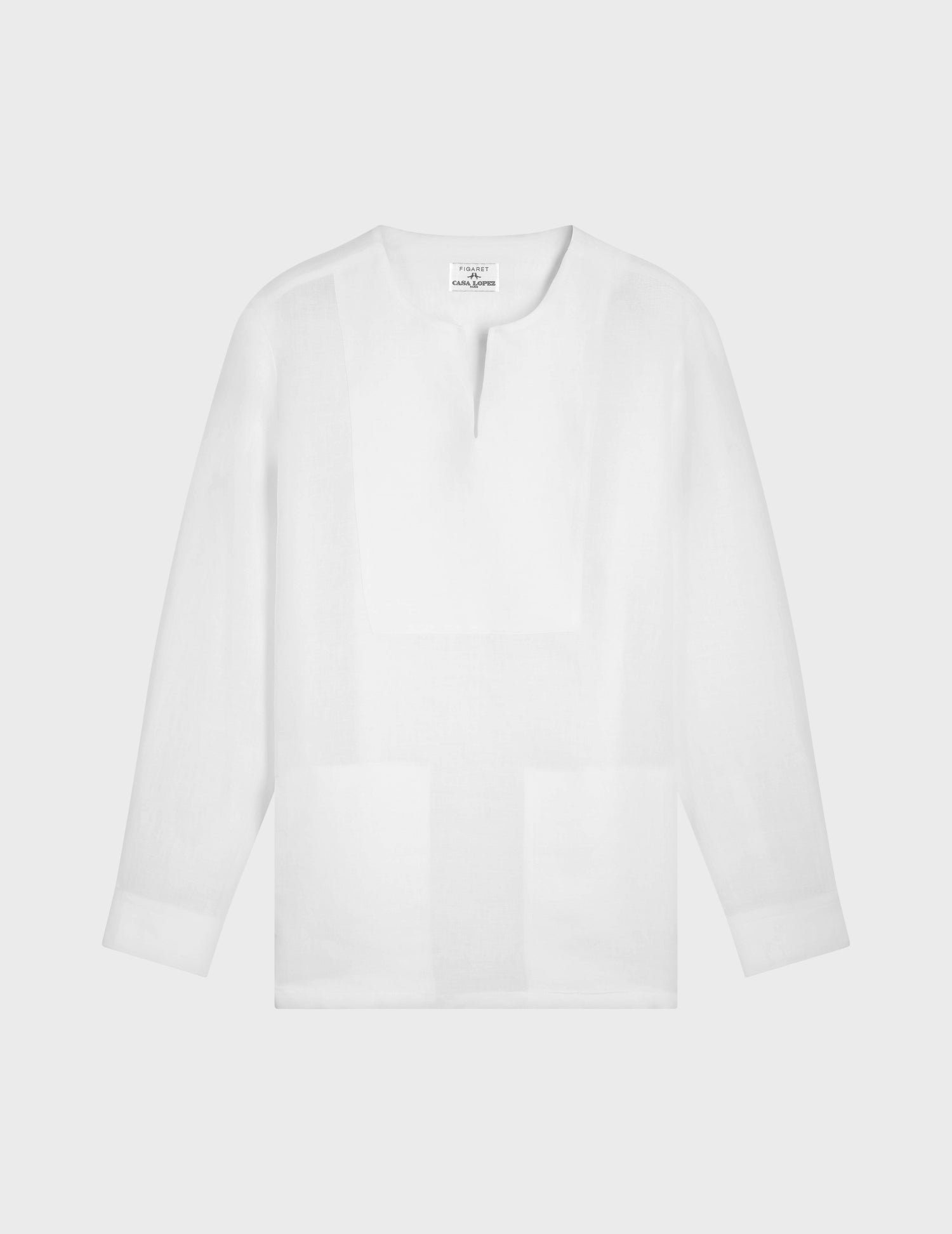 White Formentera shirt - Linen - Tunisian Collar#8