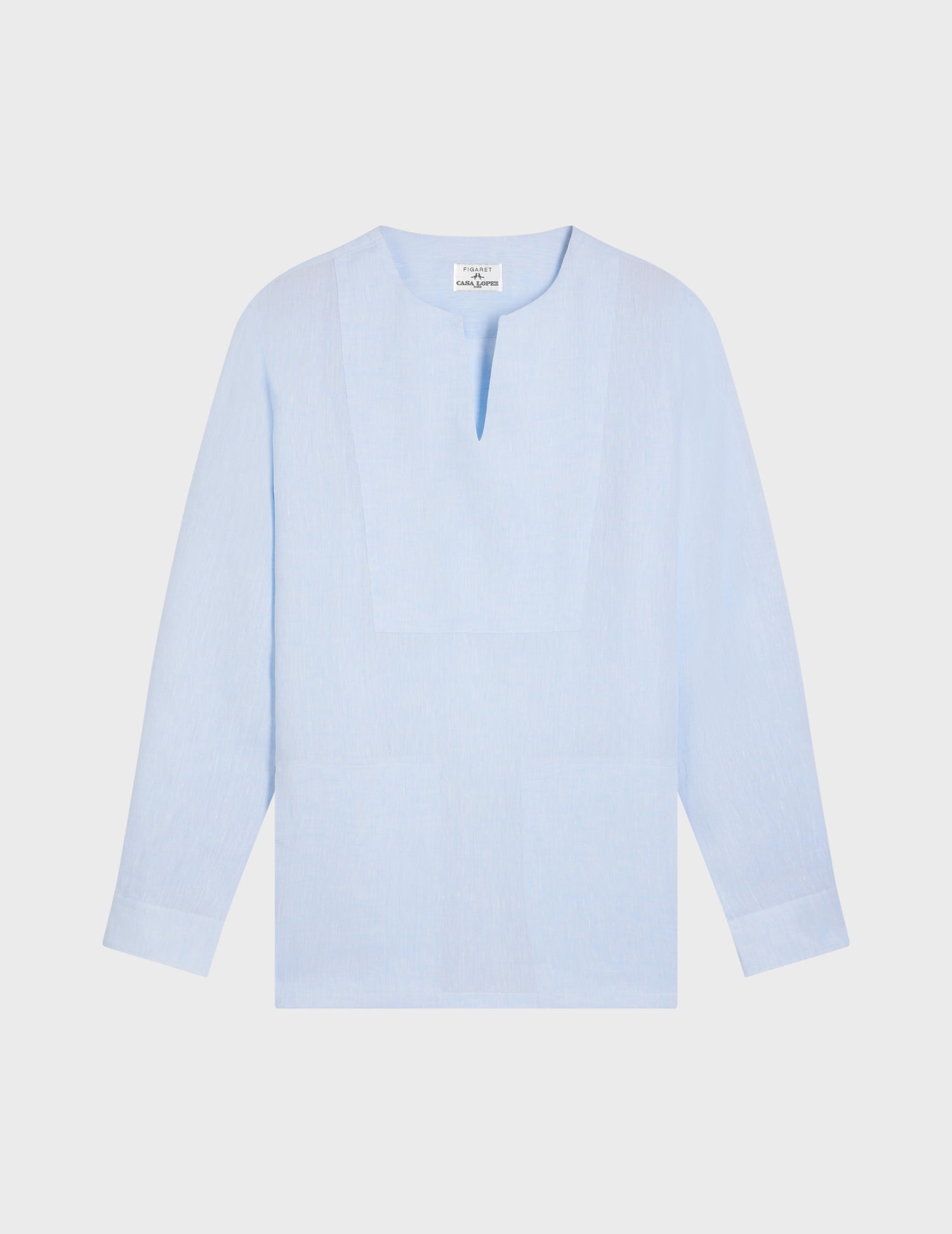 Light blue Formentera shirt - Linen - Tunisian Collar#8