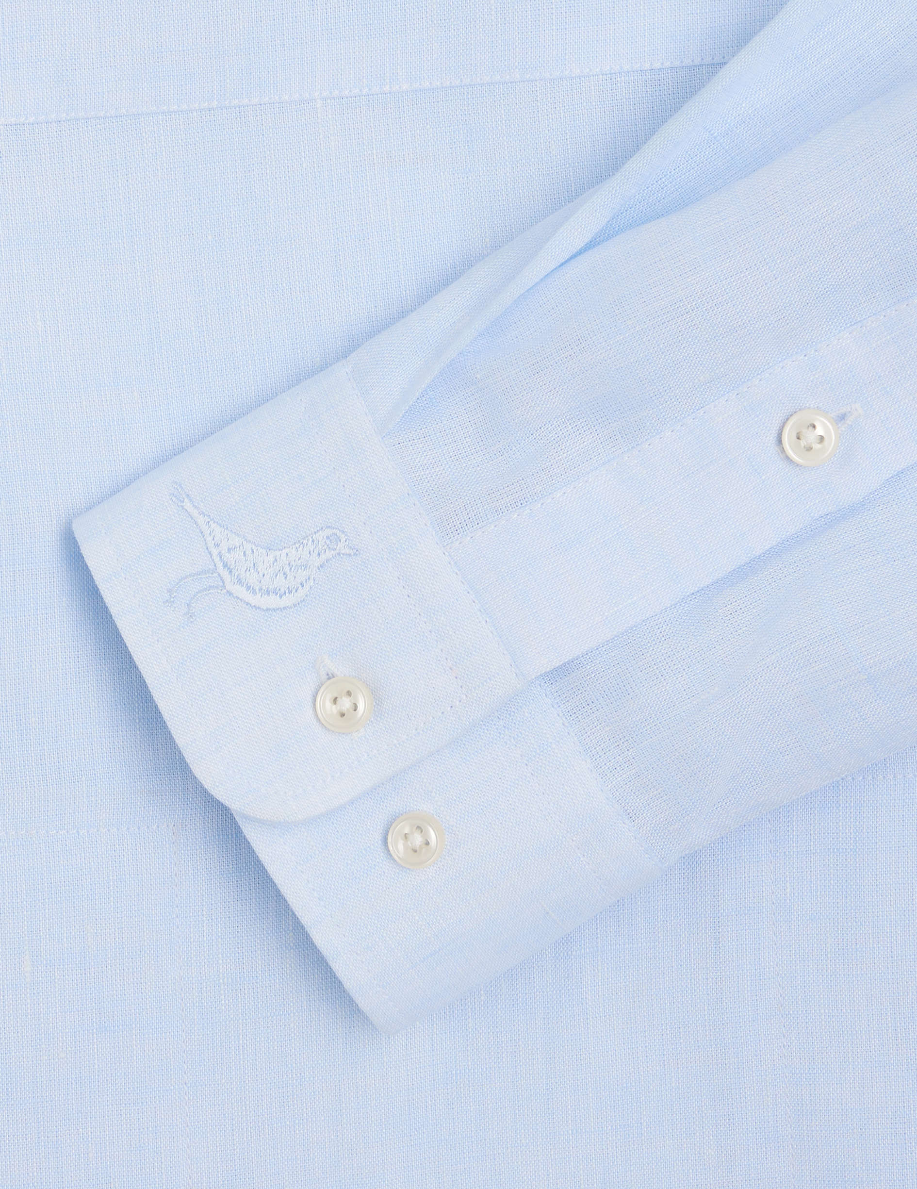 Light blue Formentera shirt - Linen - Tunisian Collar
