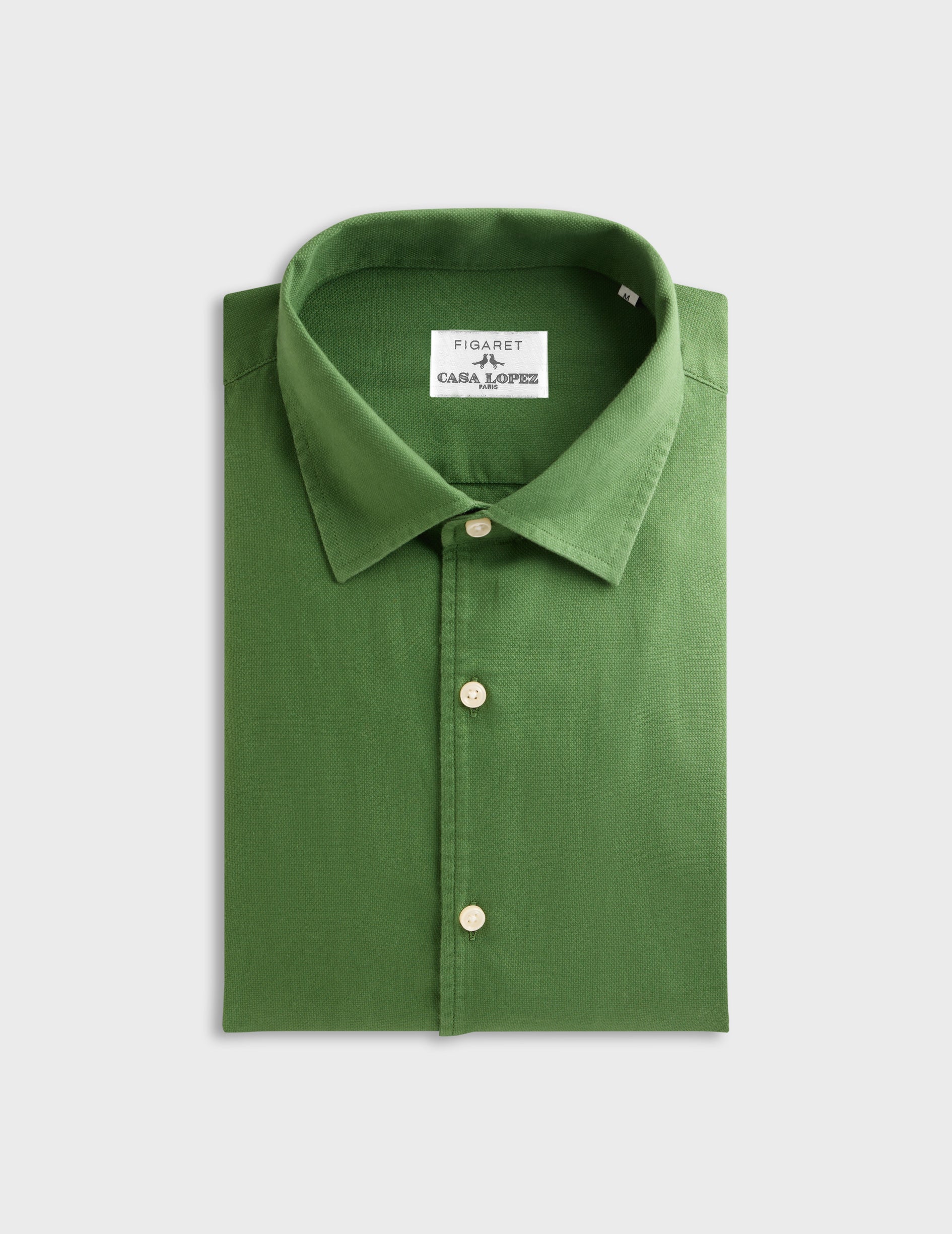 Pedro green shirt - Piqué cotton - Shirt Collar