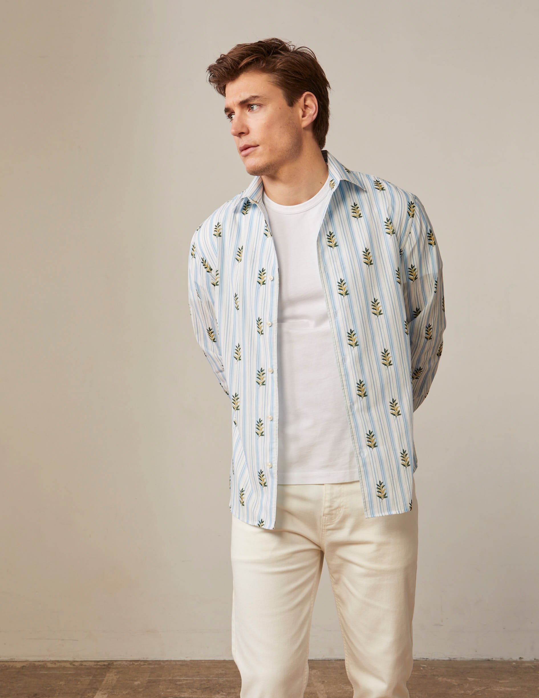 Mimosa print Pedro shirt - Cotton voile - Shirt Collar