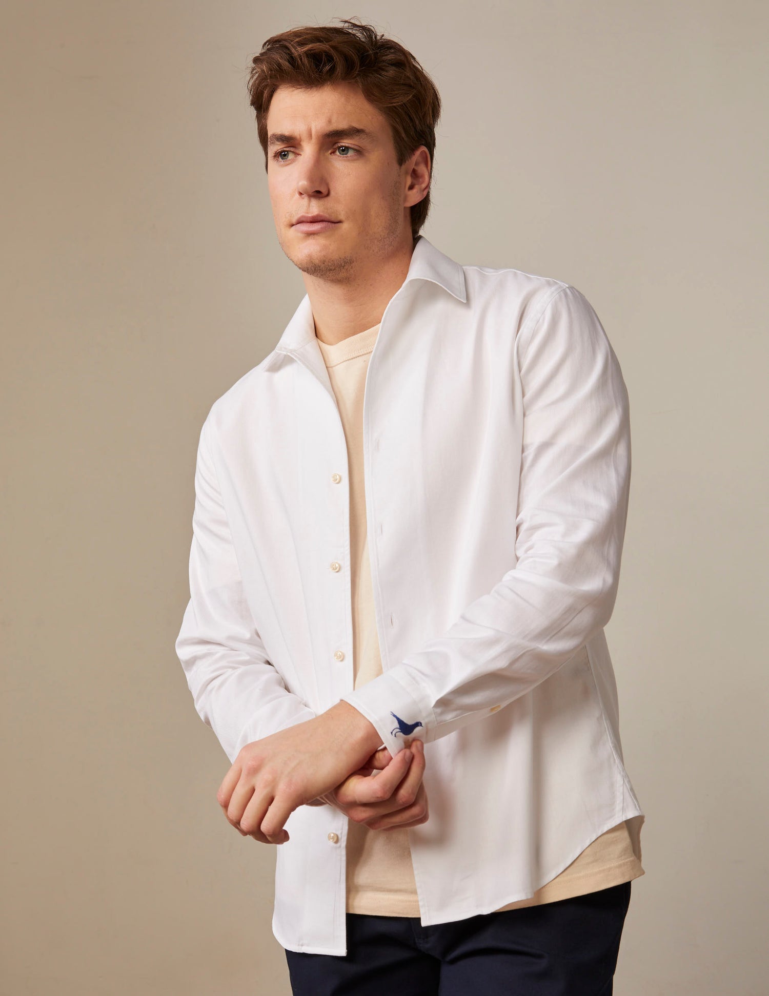 White Pedro shirt - Piqué cotton - Shirt Collar#3