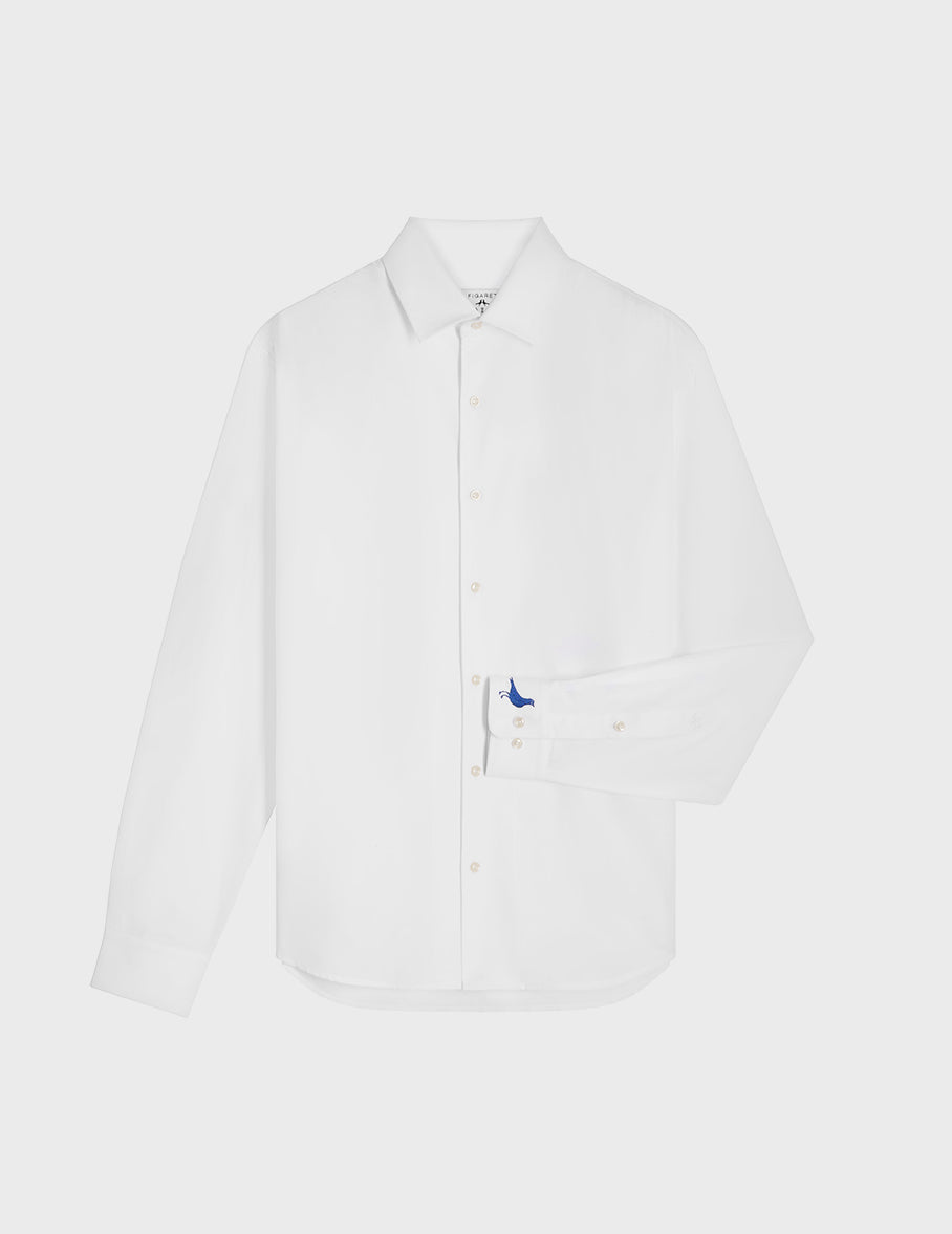 Chemise Pedro blanche - Coton piqué - Col Chemise#10