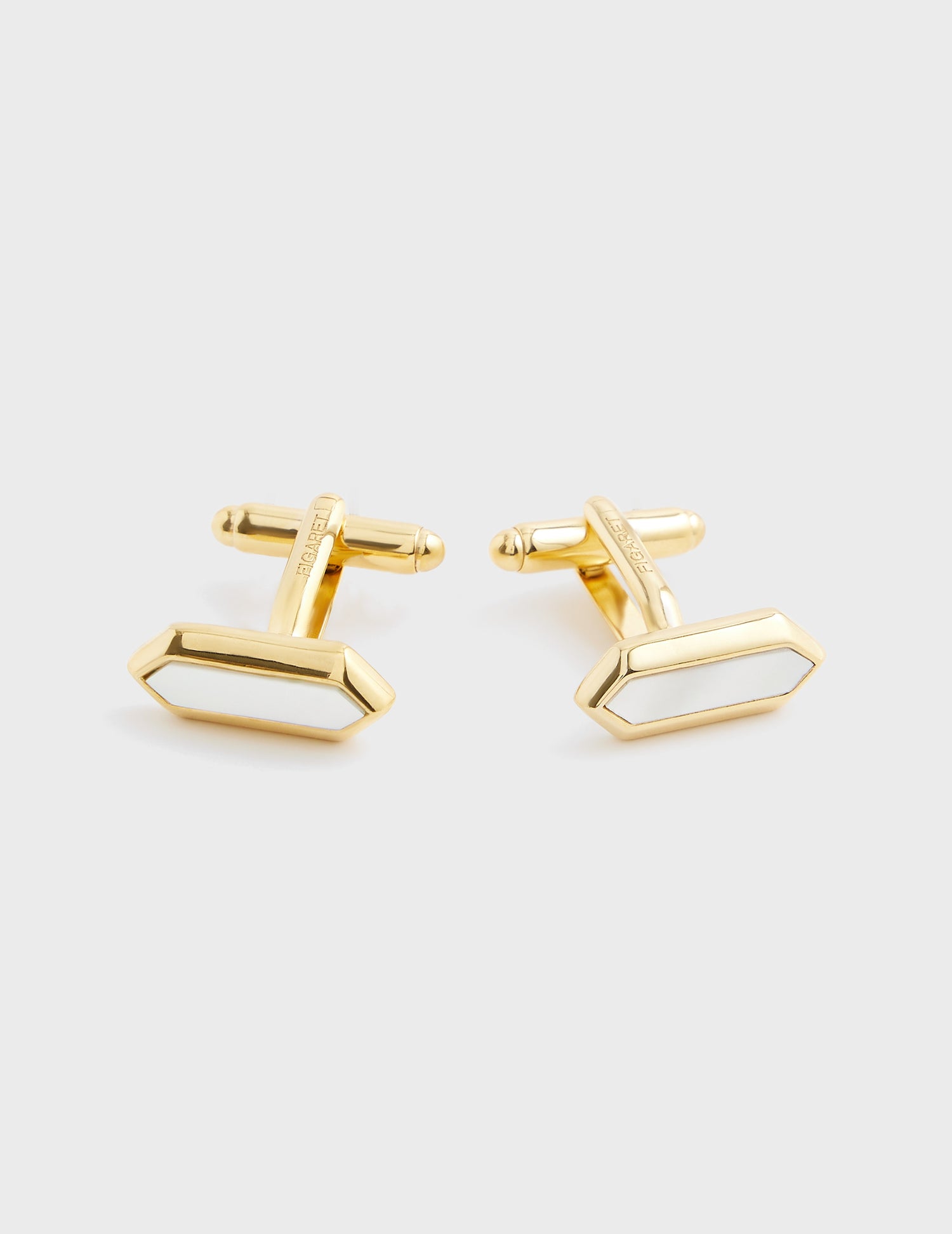 Gold hexagon cufflinks