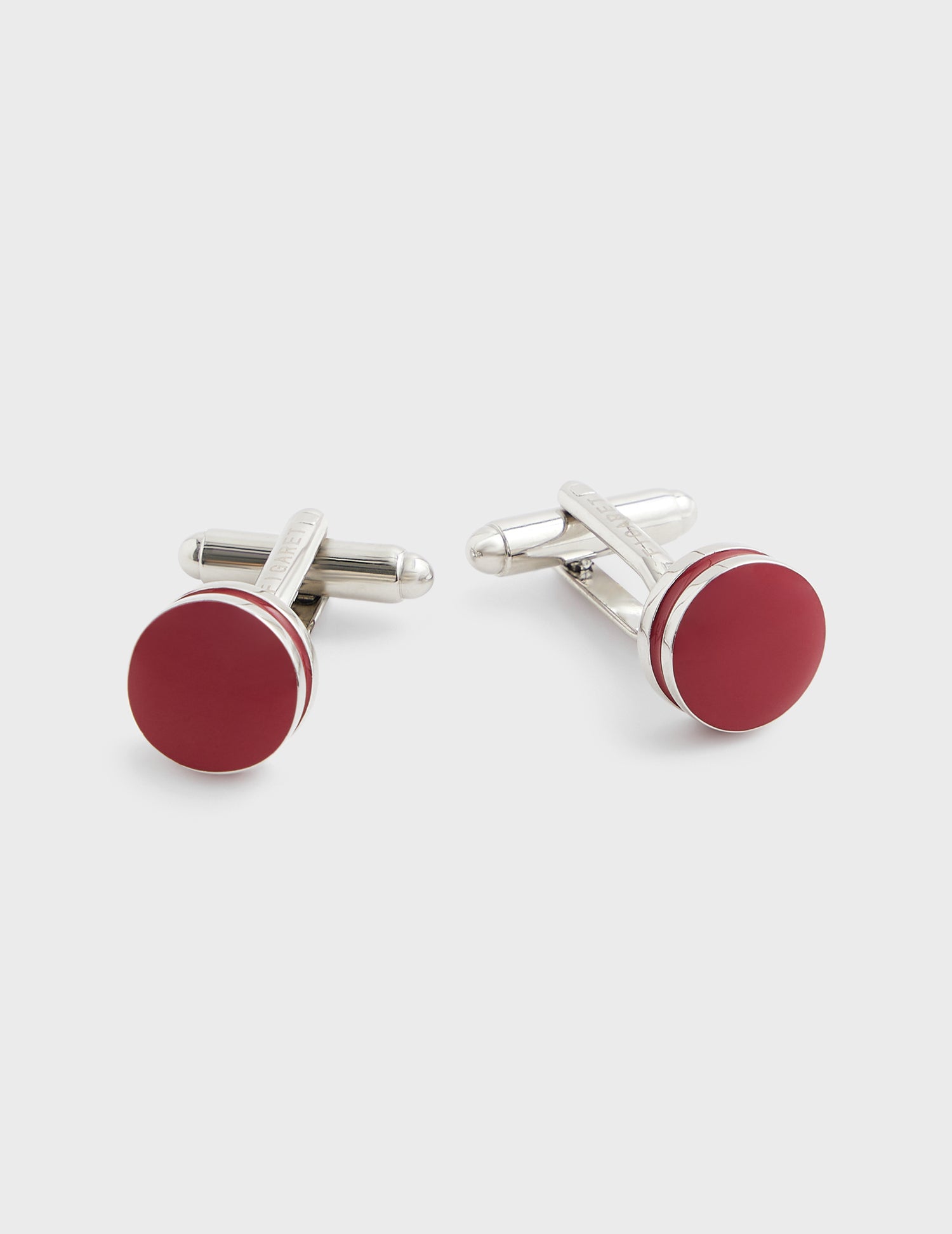 Boutons de manchettes argent et rouge