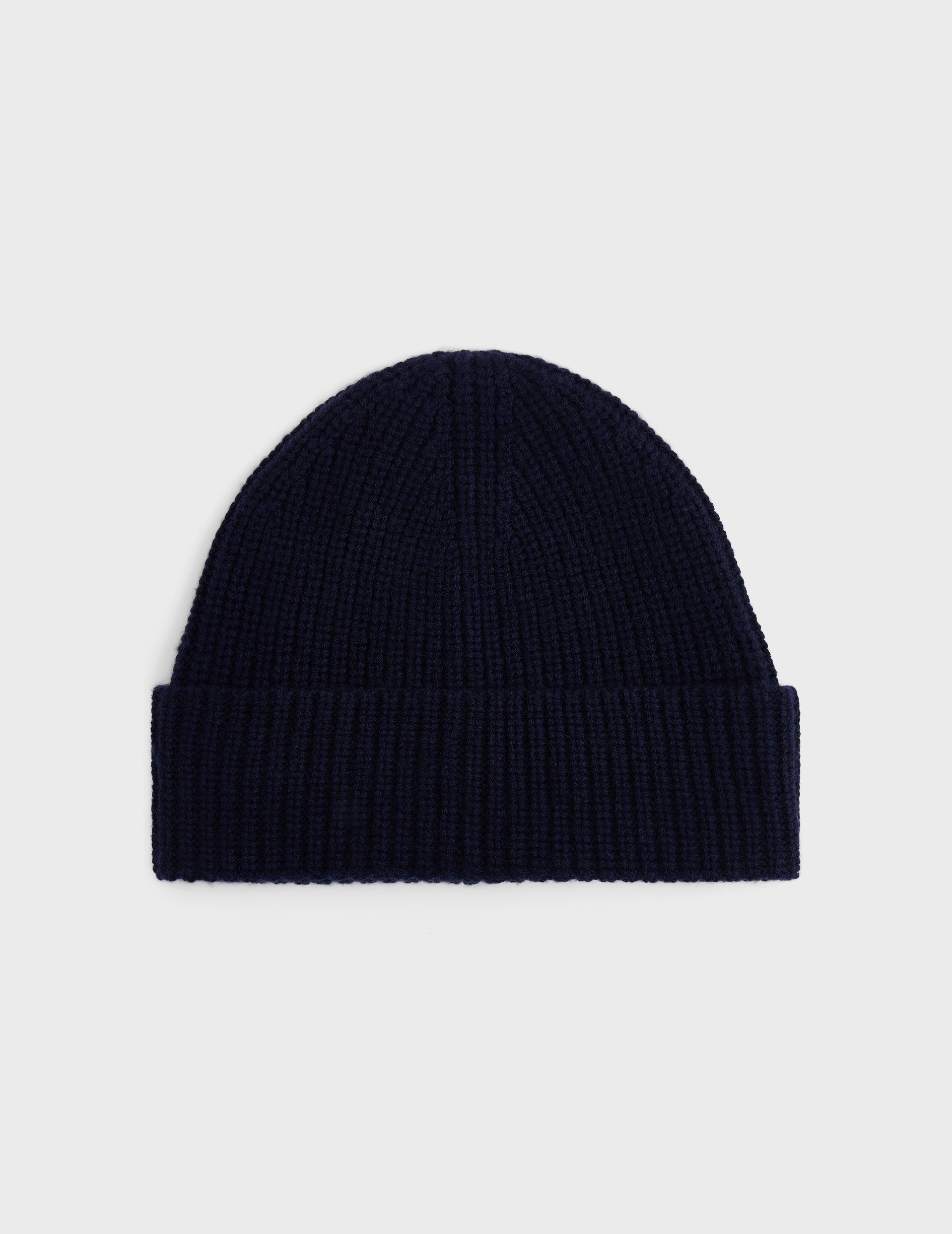 Plain English rib knit hat NAVY