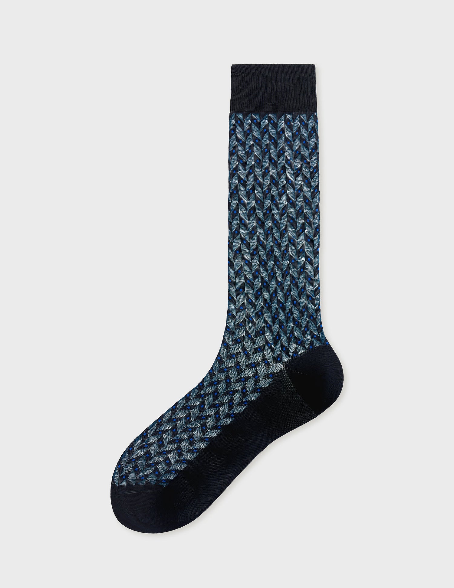 Chaussettes en double fil d'Ecosse à motifs bleu et marine