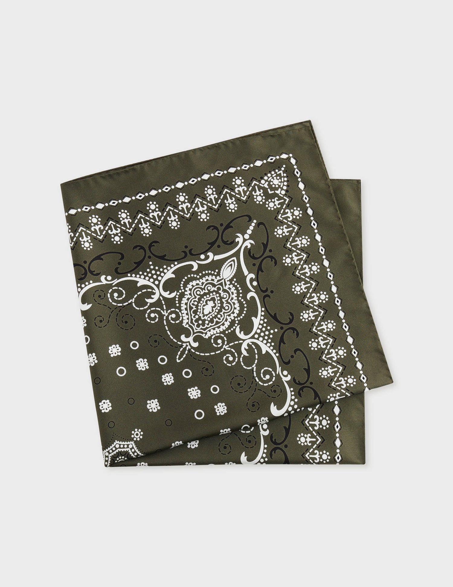 Bandana kaki en twill de soie