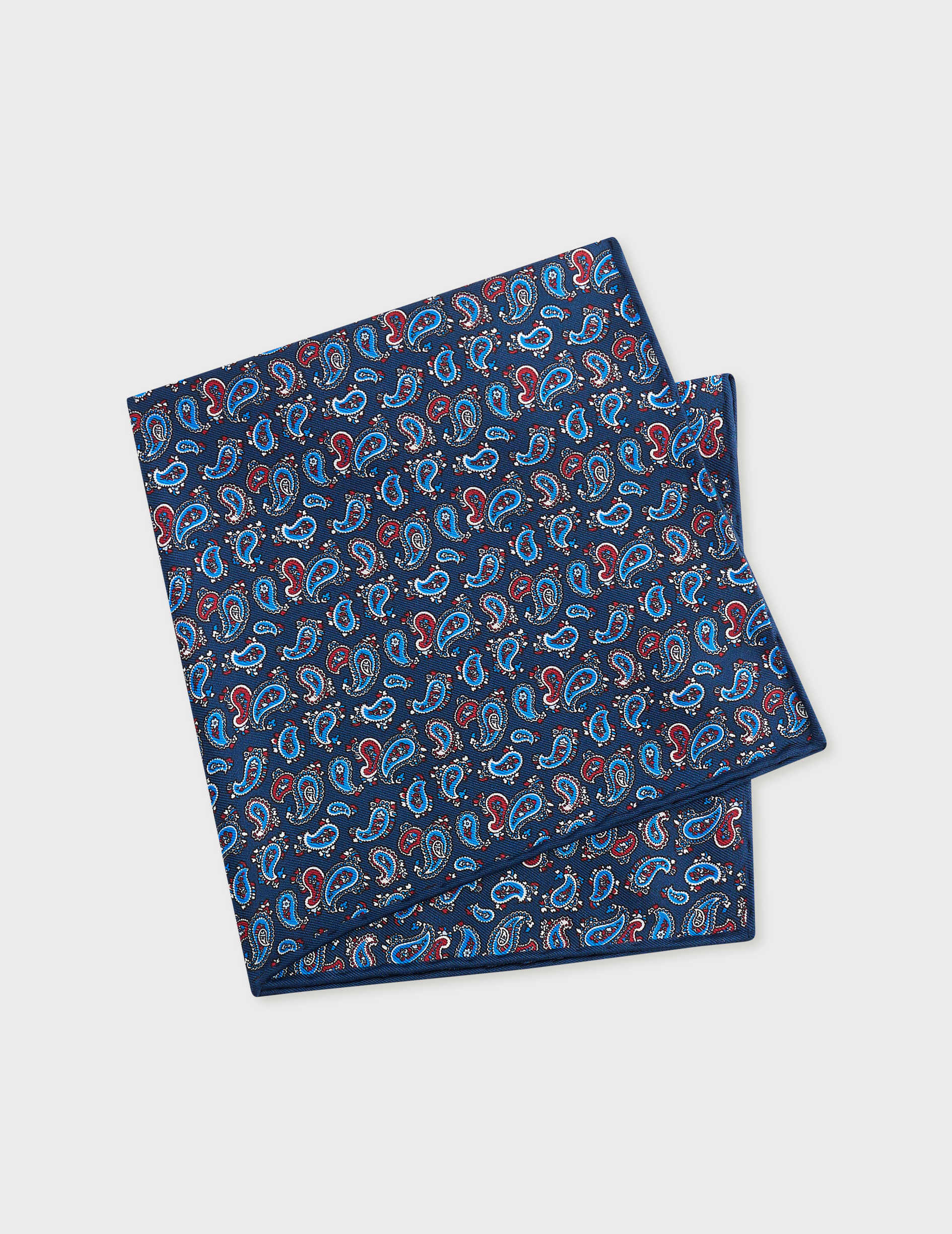 Twill pouch with navy pattern