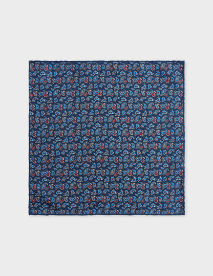 Twill pouch with navy pattern