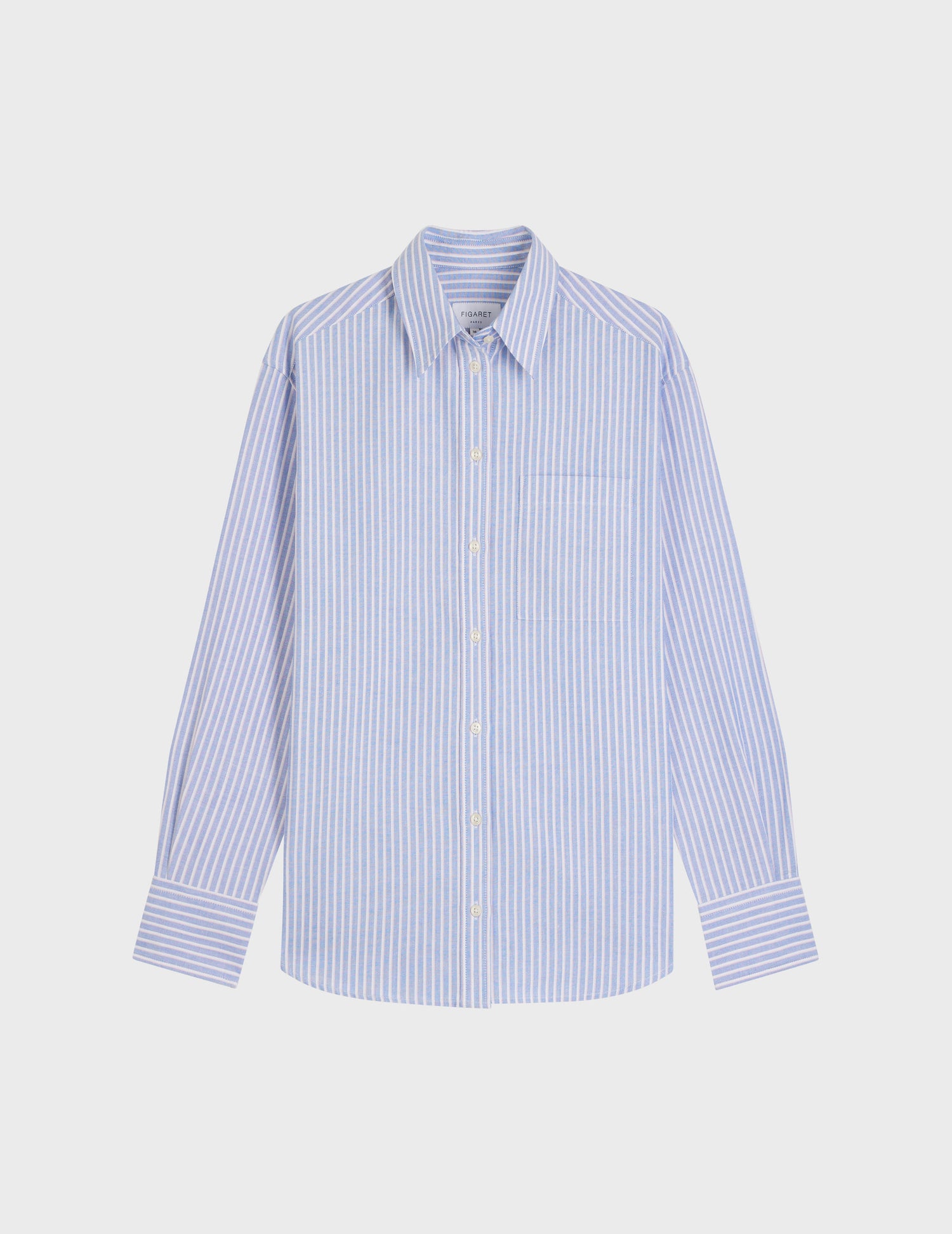 Chemise Charlotte rayée bleue - Oxford - Col Chemise#4