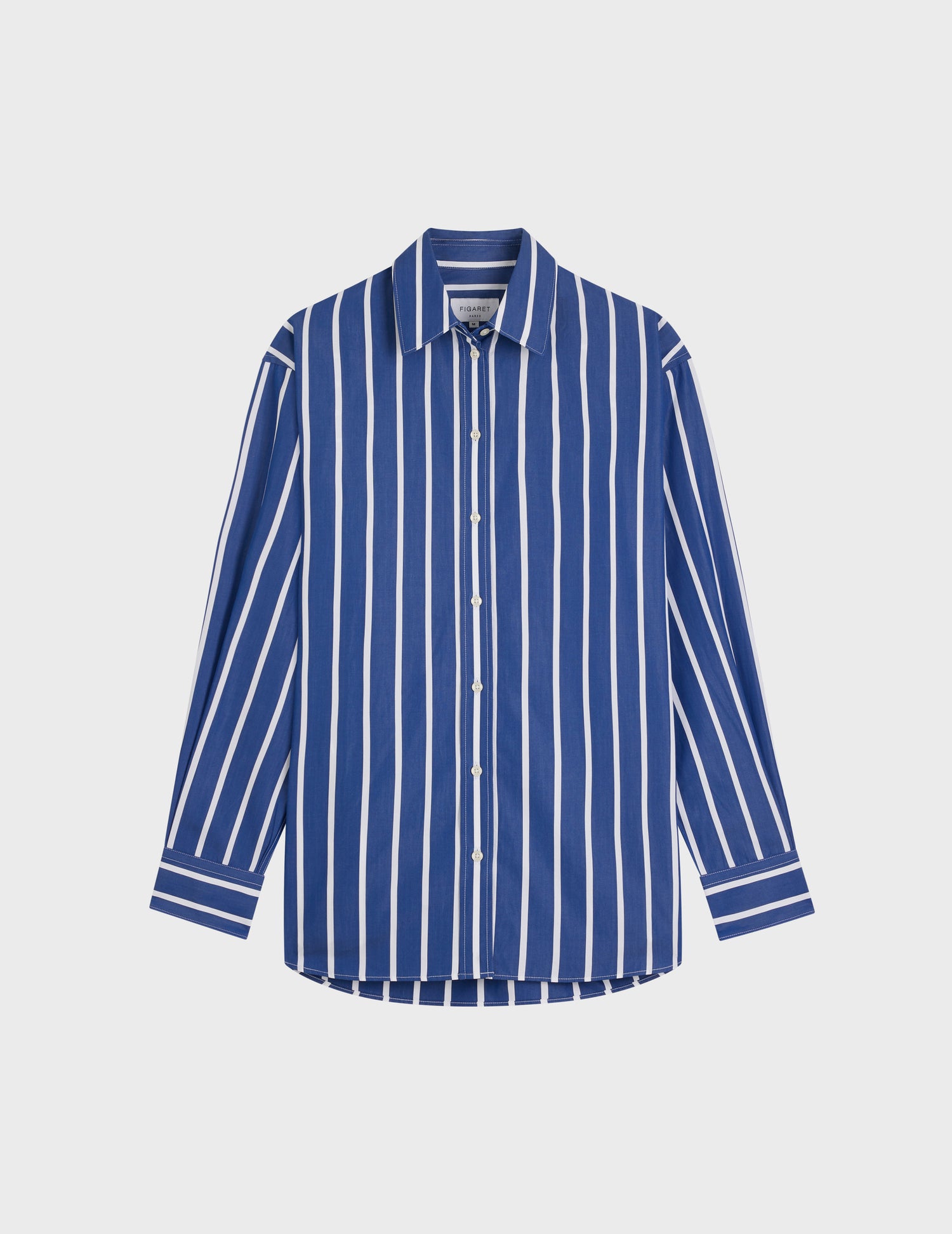 Delina navy blue striped shirt - Poplin - Shirt Collar#5