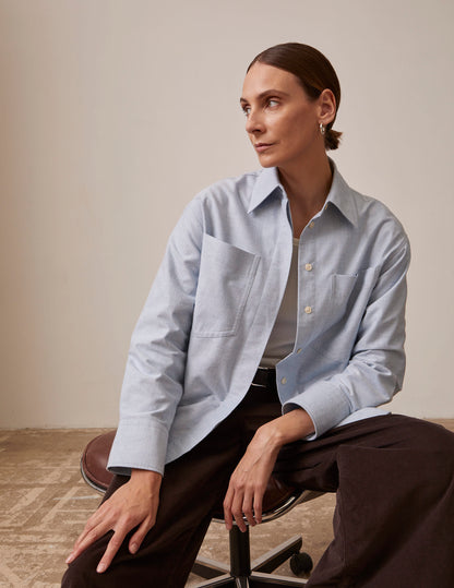 light blue Hidden button placket Faith shirt