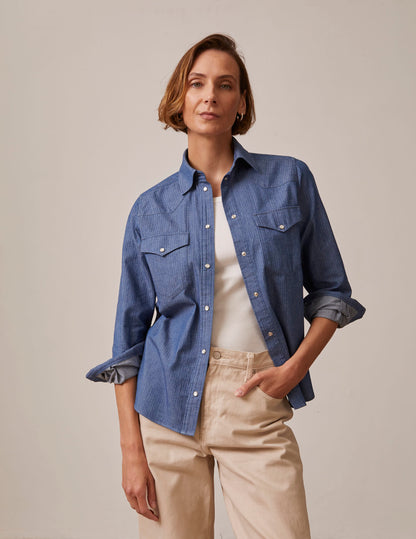 Chemise Gisèle en denim bleu