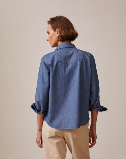 Chemise Gisèle en denim bleu