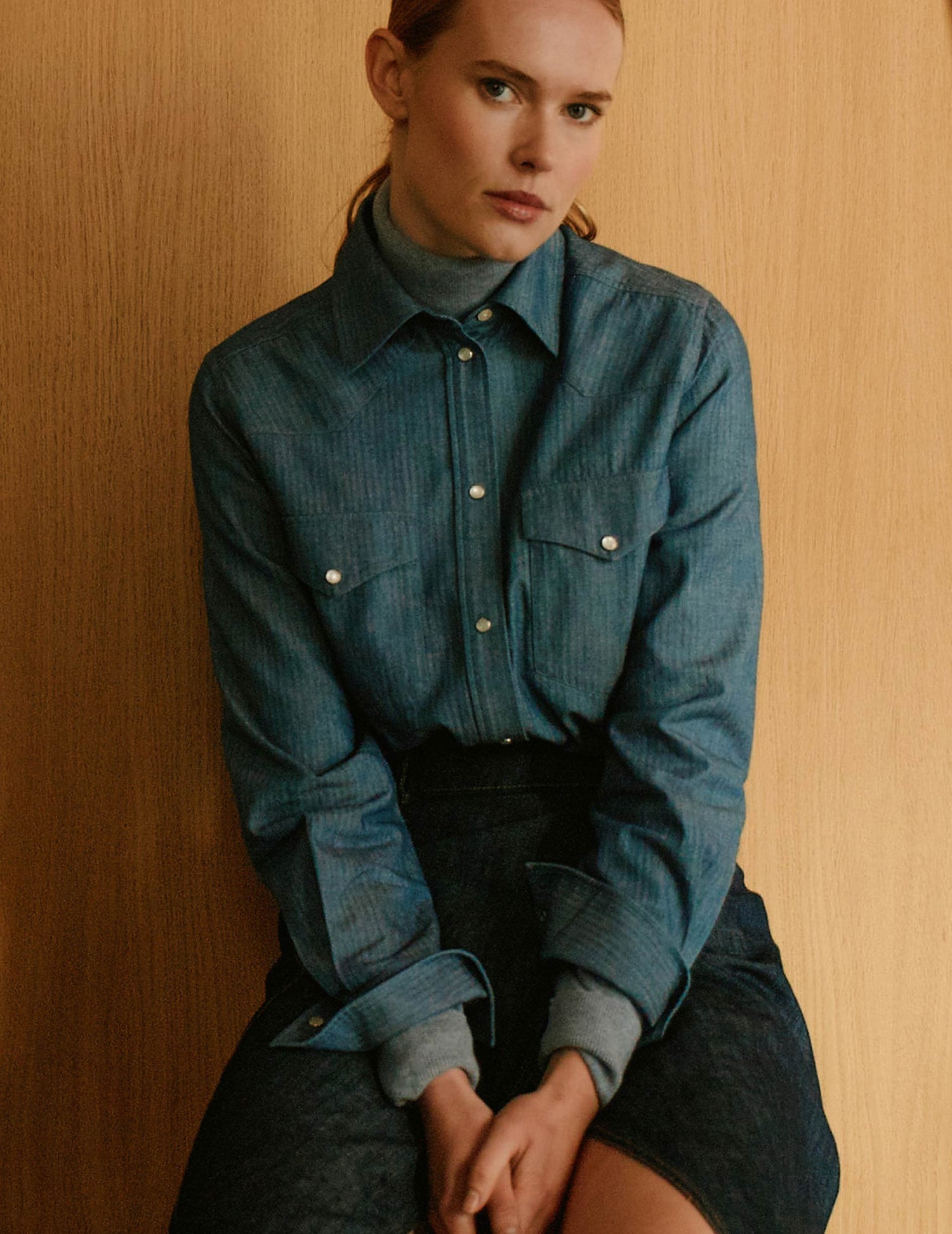 blue denim Gisèle shirt - Denim - Shirt Collar