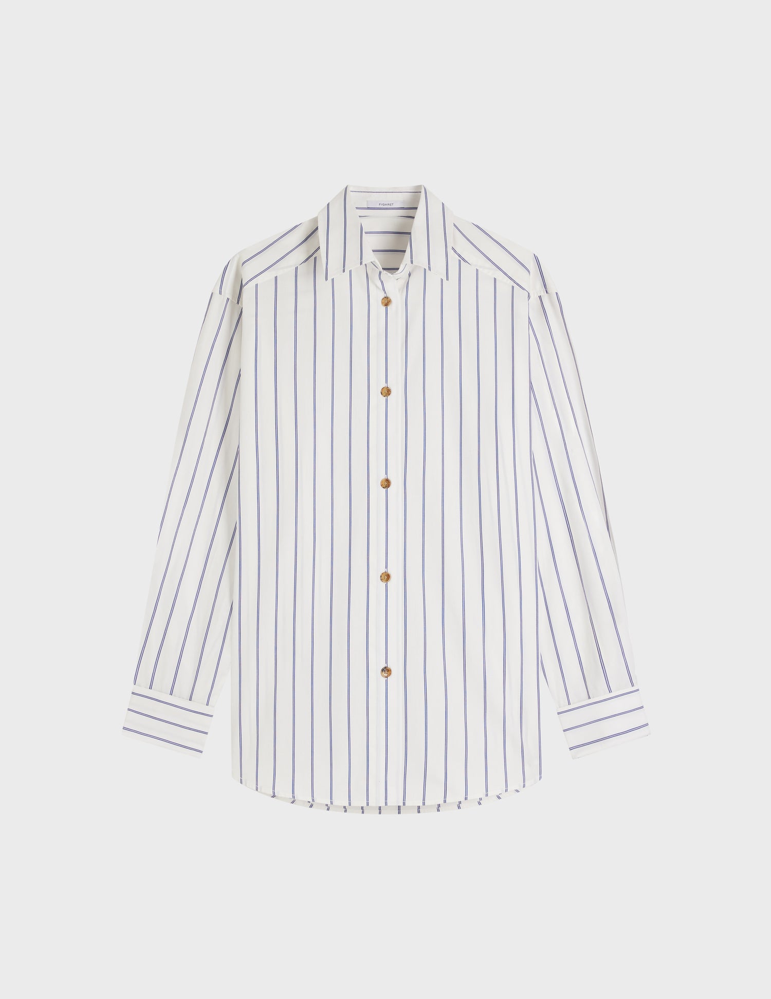 Hannah blue striped shirt - Poplin - Shirt Collar - Musketeers Cuffs#6