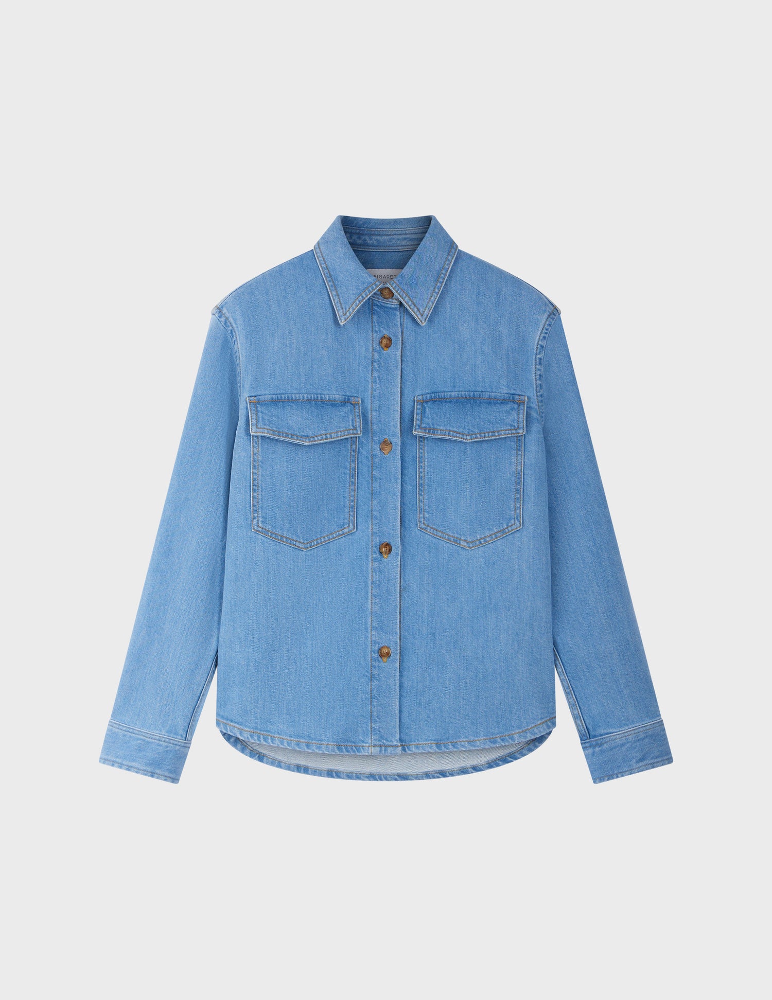 Ingrid blue denim overshirt - Denim - Shirt Collar#3