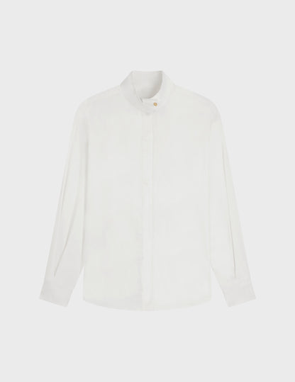 Innaée Hidden button placket ecru shirt