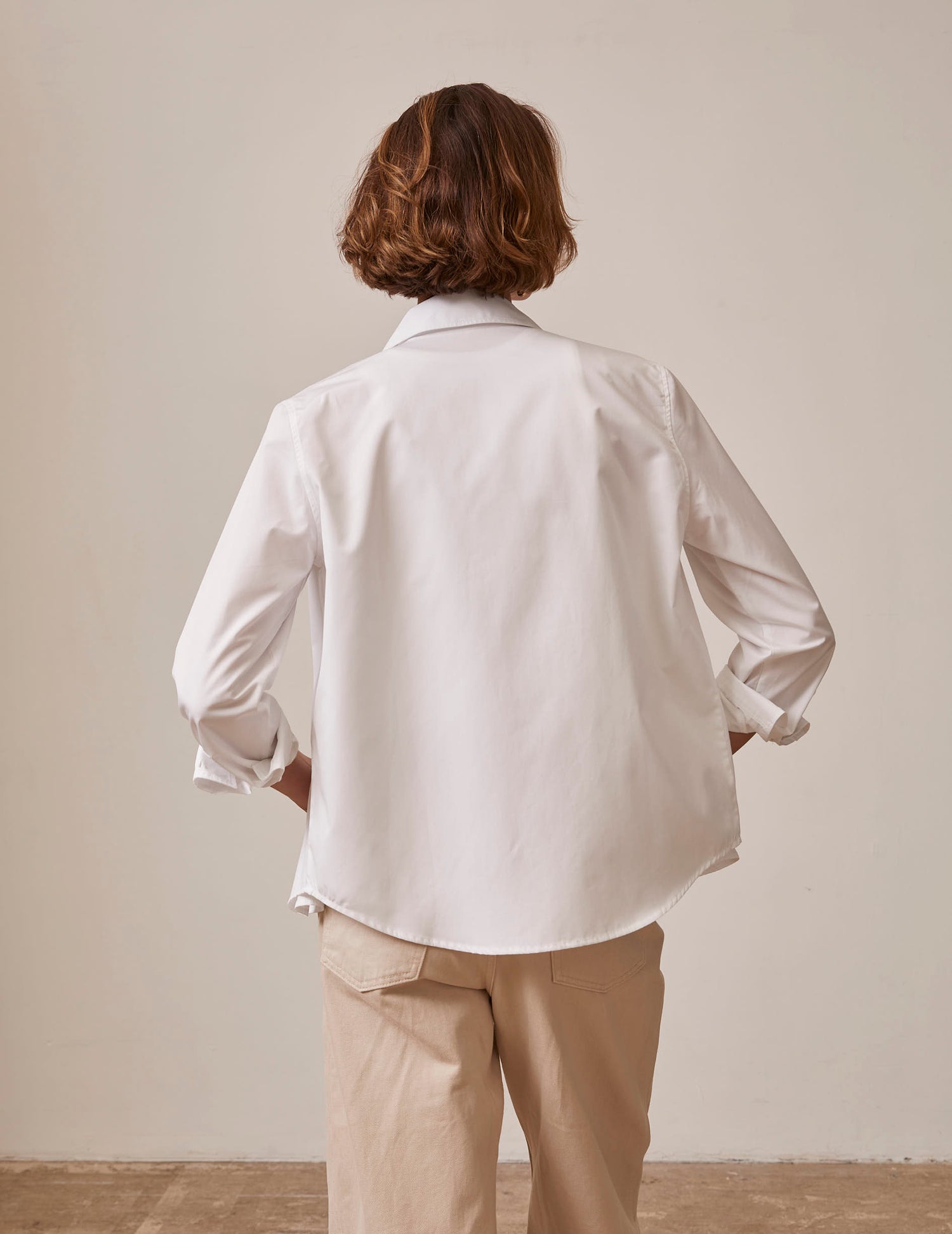 white Innah shirt - Poplin - Long Collar#2