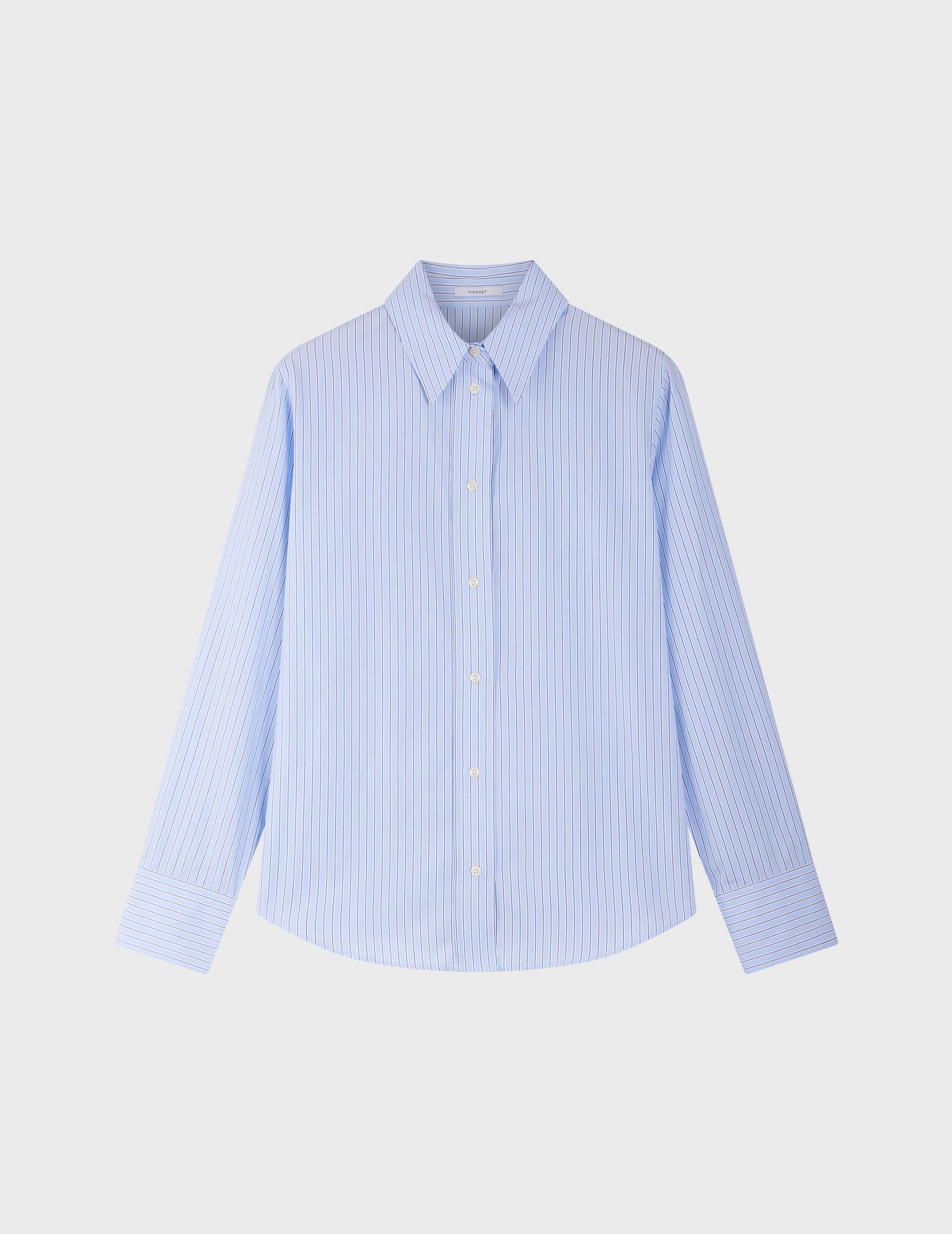 Innah blue striped shirt - Poplin - Long Collar#4