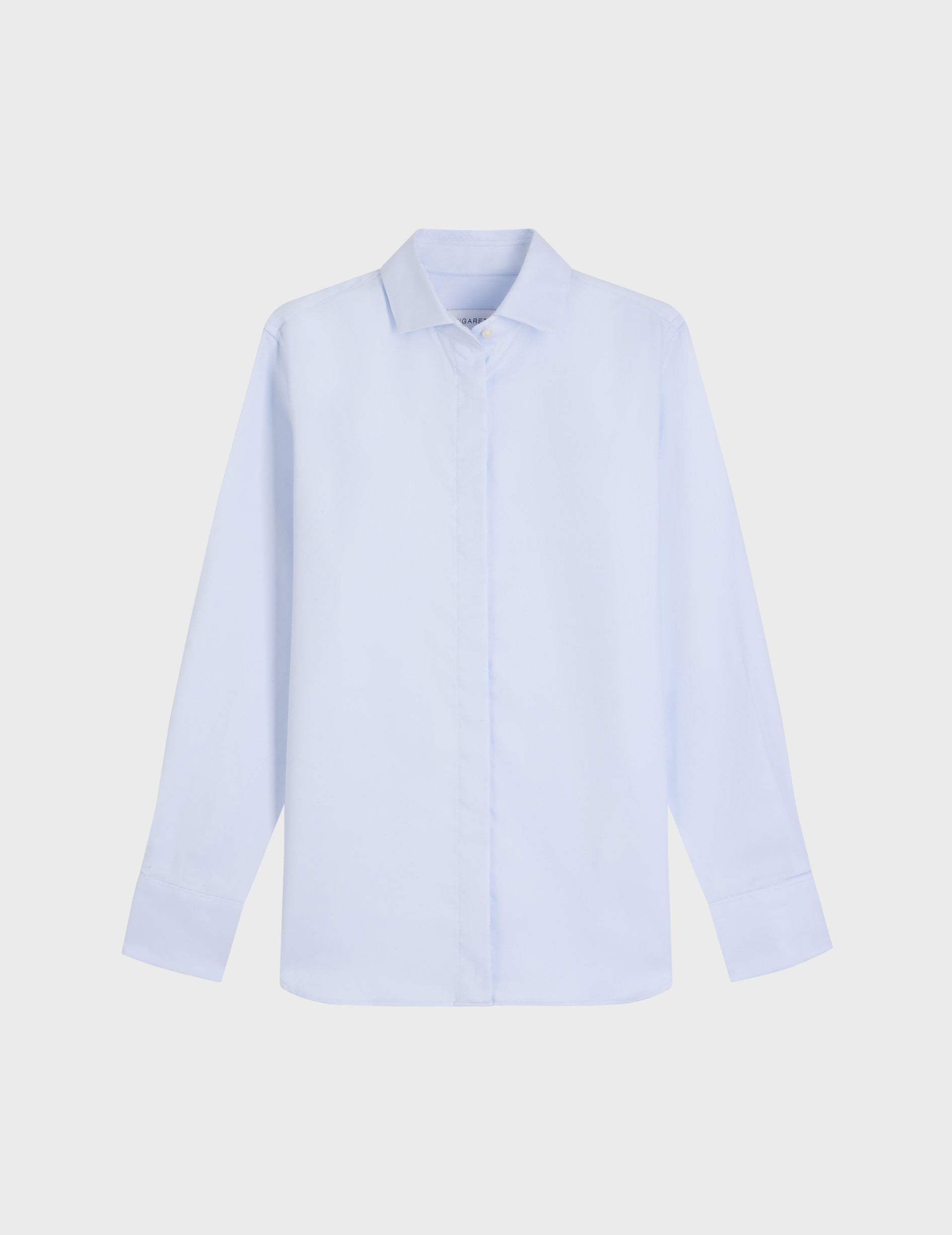 Chemise Irina bleu clair - Façonné - Col Italien