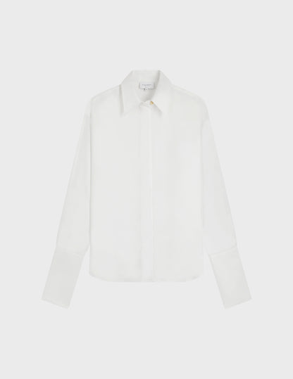 Irisa Hidden button placket ecru shirt