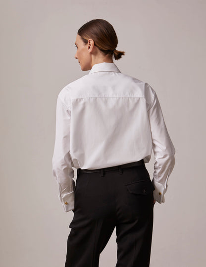 Iris Hidden button placket white shirt