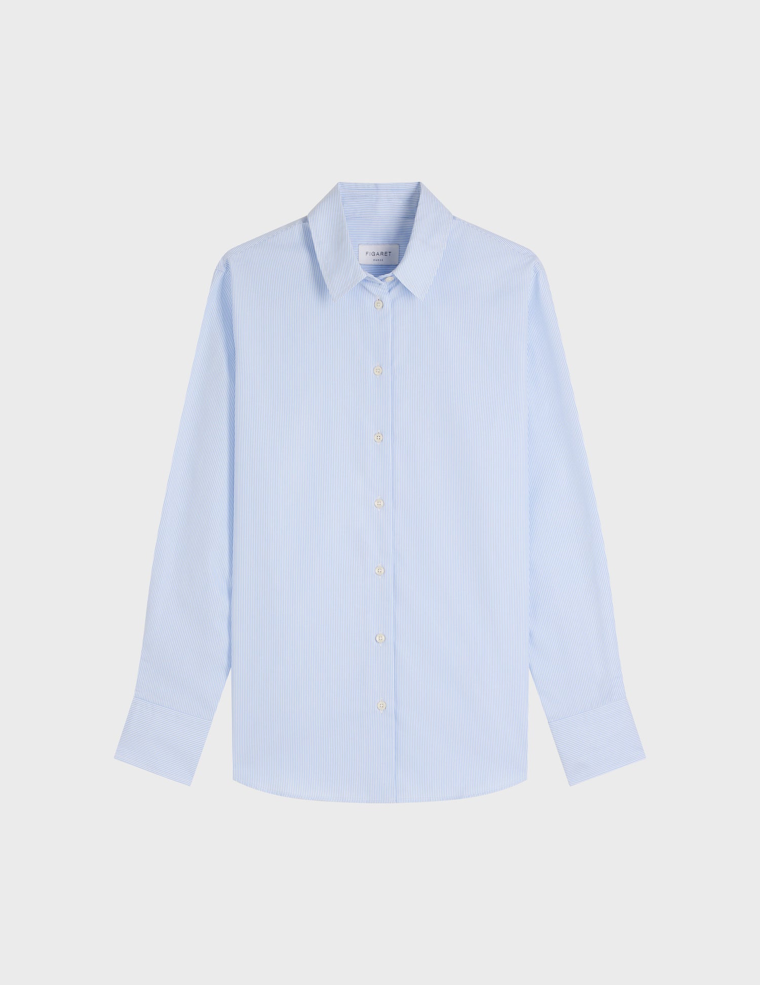 Marion blue striped shirt - Poplin - Shirt Collar#4