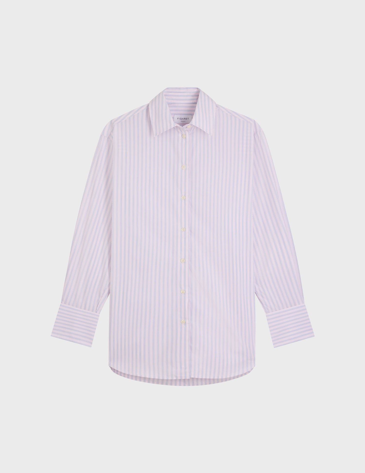 pink striped Mathilde shirt - Poplin - Shirt Collar#4