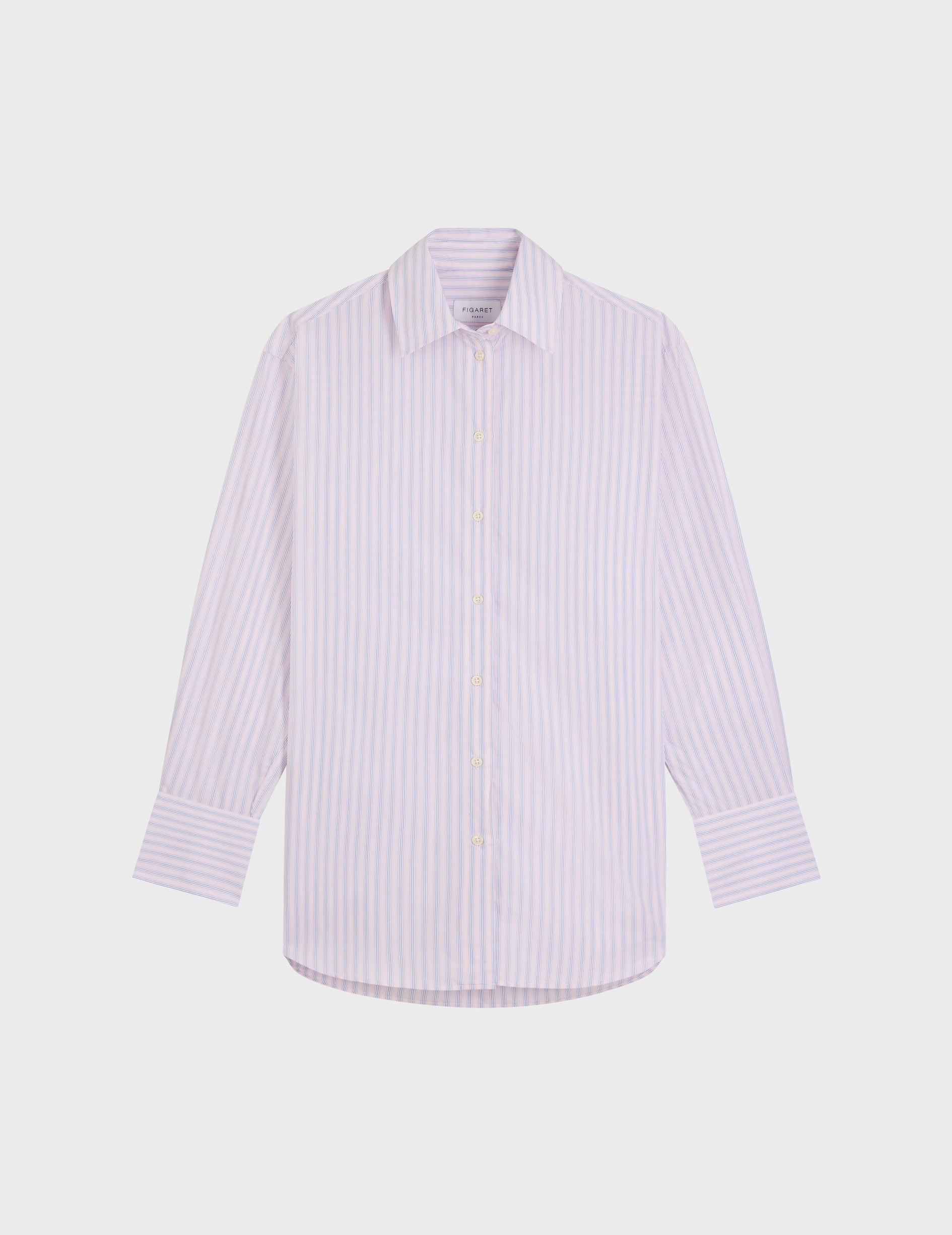 Mathilde pink striped shirt - Poplin - Shirt Collar