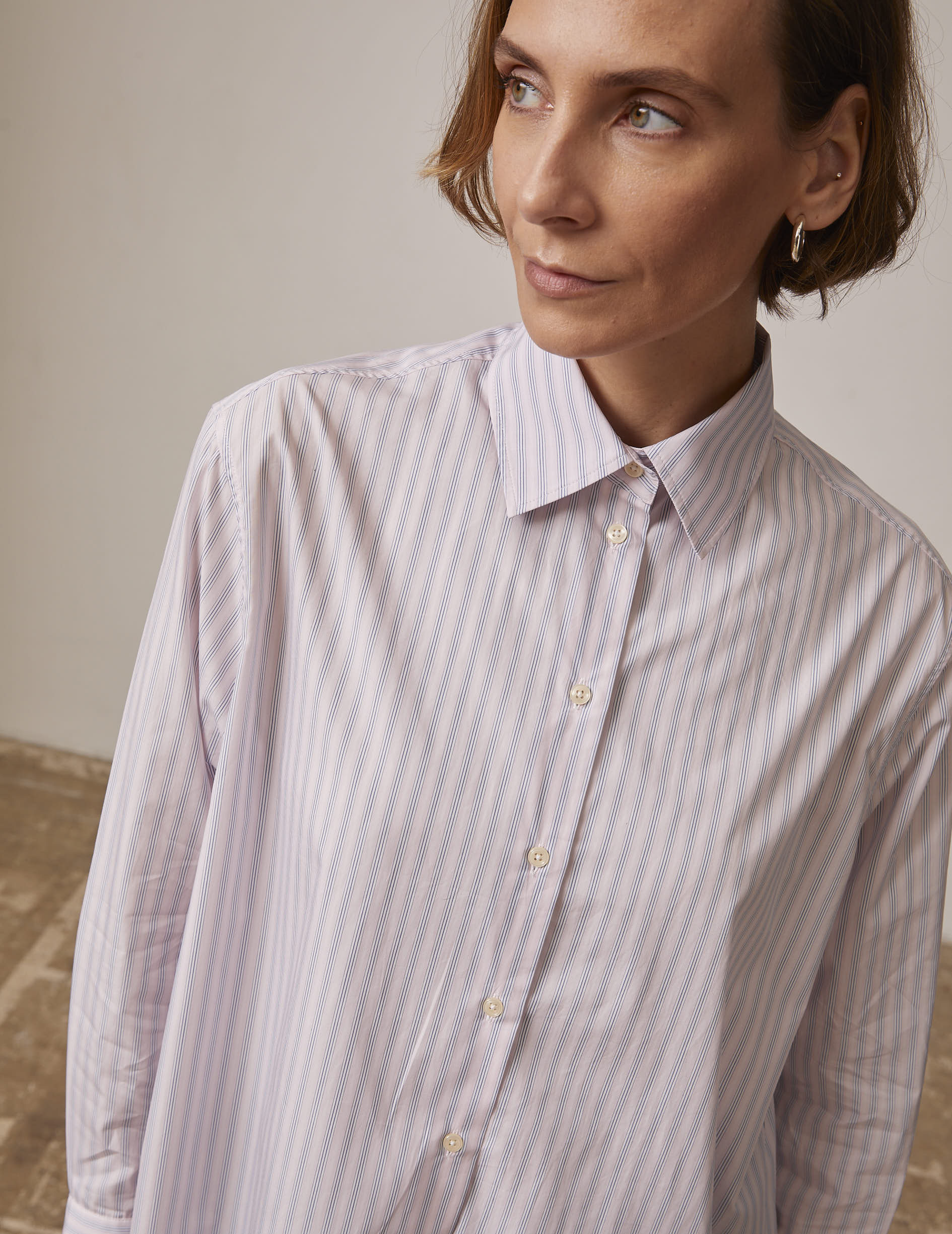 Mathilde pink striped shirt