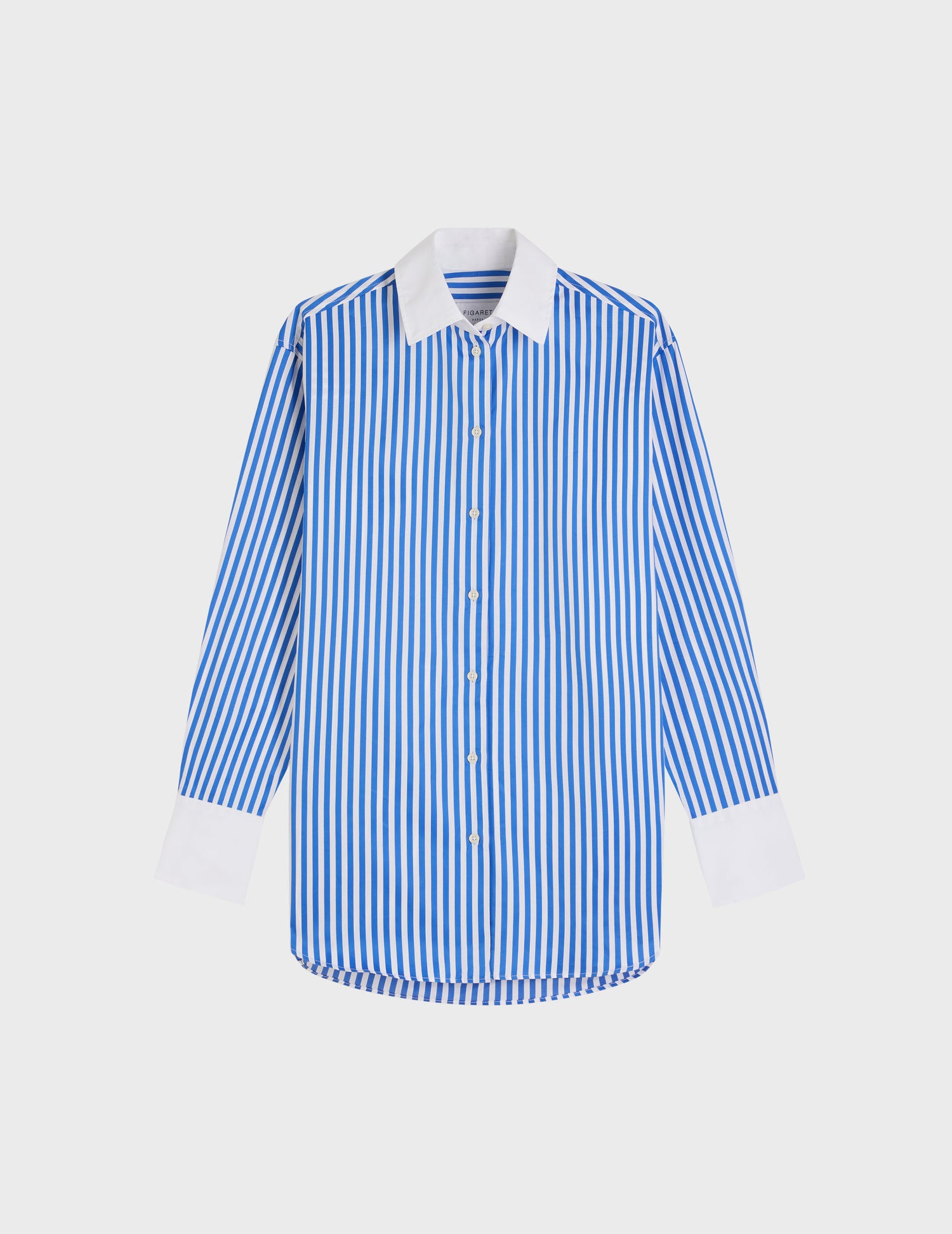 blue striped Mathilde shirt - Poplin - Shirt Collar#4